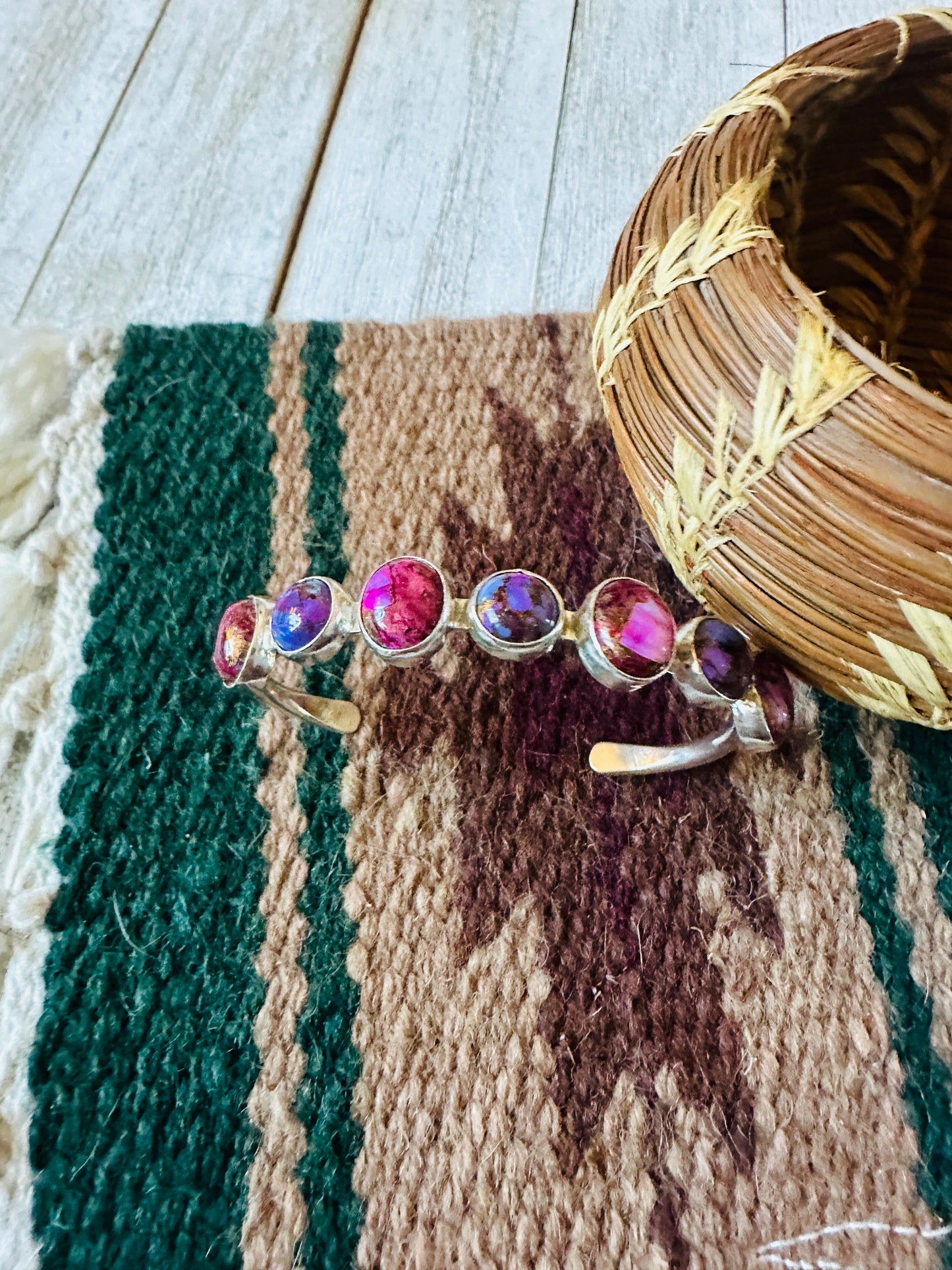 Handcrafted Sterling Silver & Pink Dream Mojave Cuff Bracelet