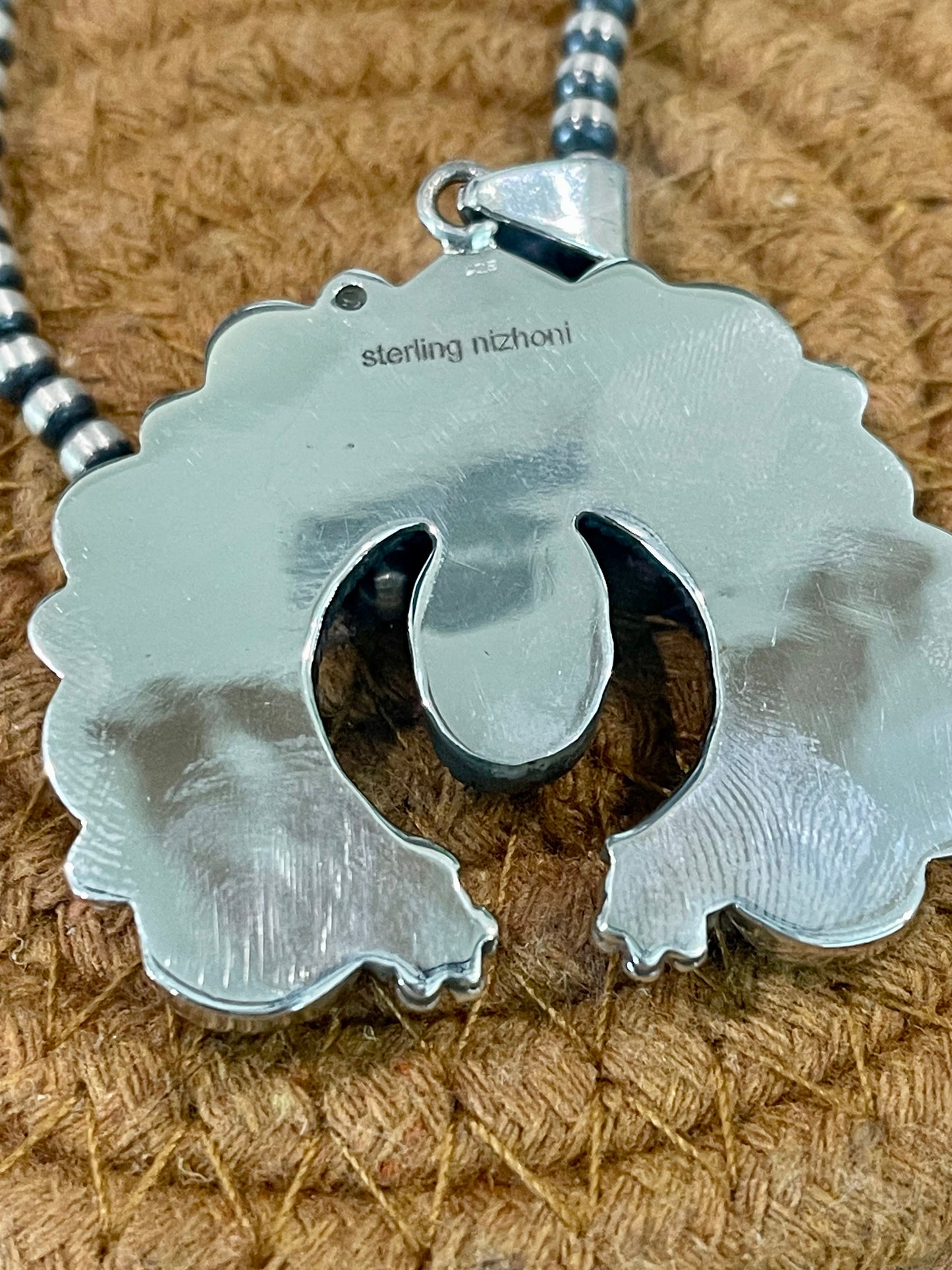 Handmade Sterling Silver & Sonoran Gold Turquoise Naja Cluster Pendant