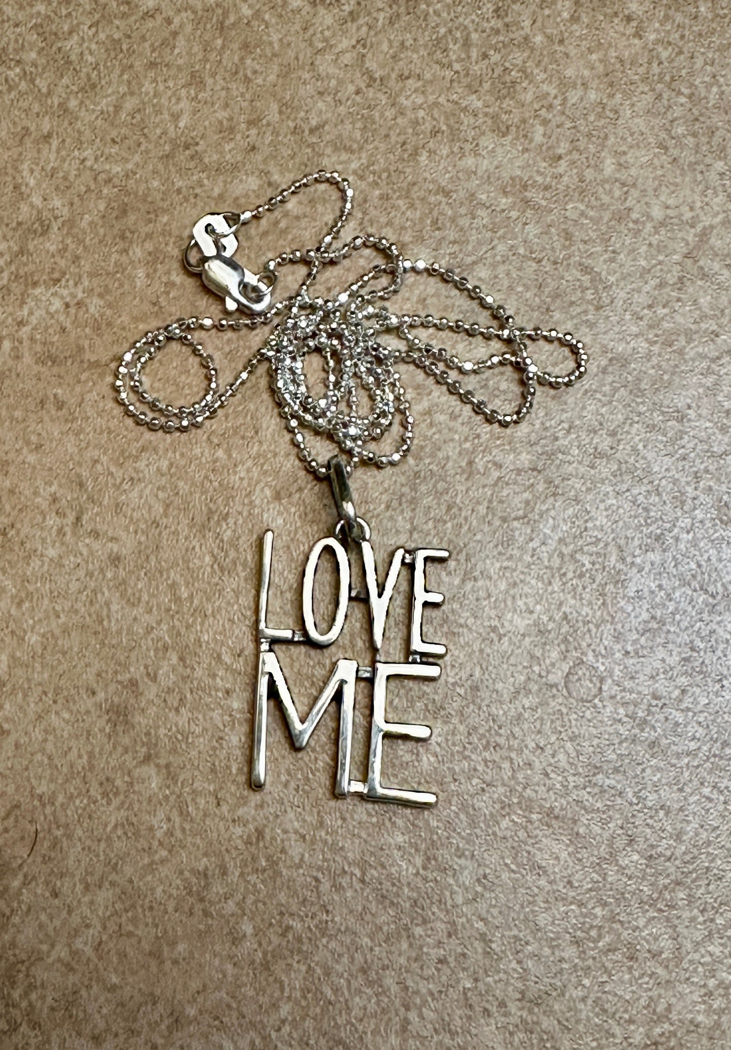 Love Me Pendant Sterling Silver Necklace