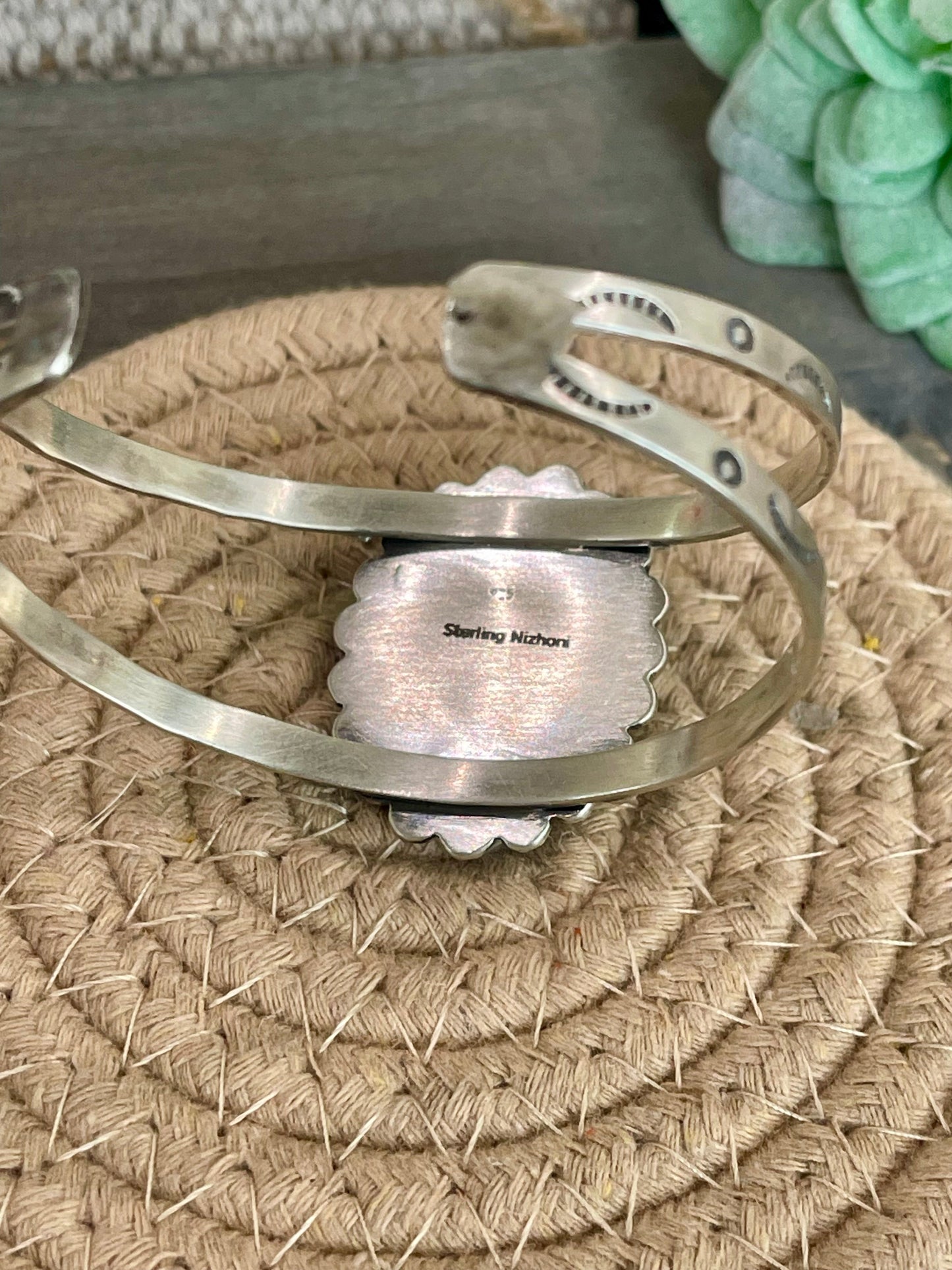 Handmade Sterling Silver & Royston Turquoise Cuff Bracelet