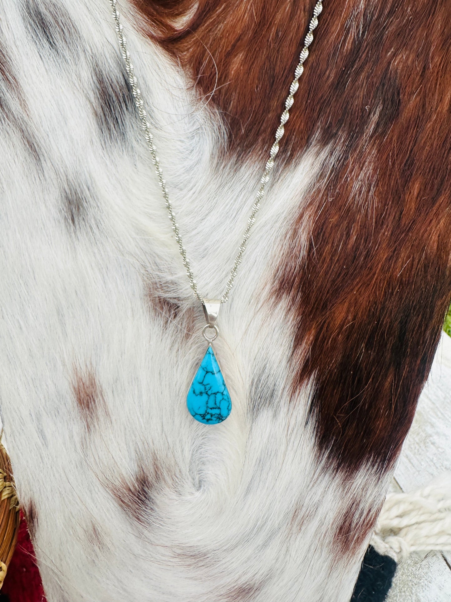 Old Pawn Handcrafted Sterling Silver, Coral and Turquoise Double Sided Necklace