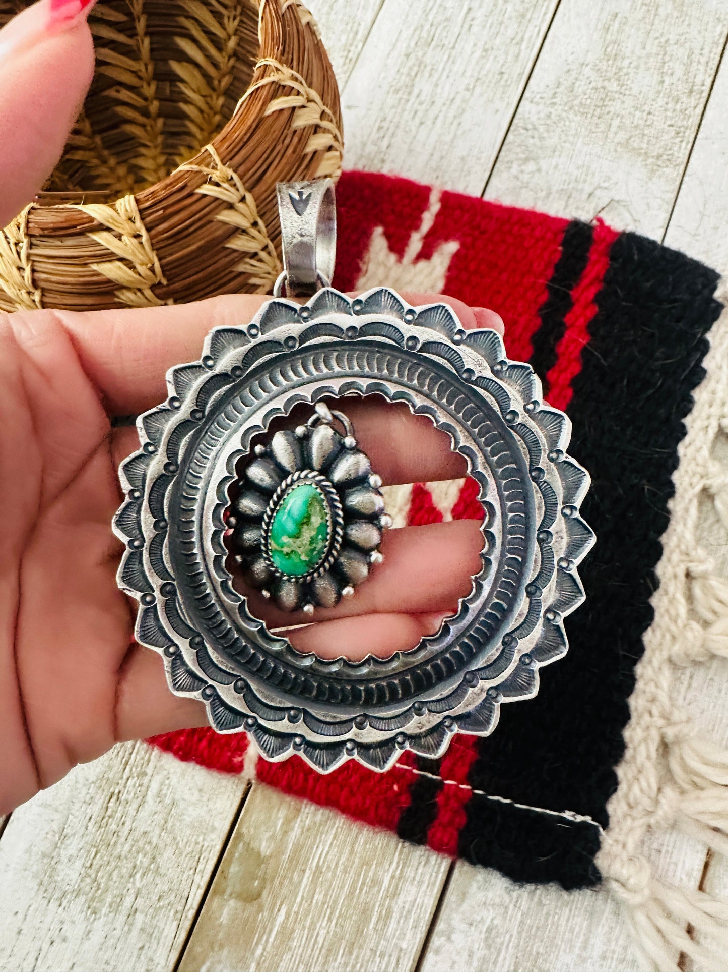 Handcrafted Sterling Silver & Sonoran Gold Turquoise Pendant by Kevin Billah