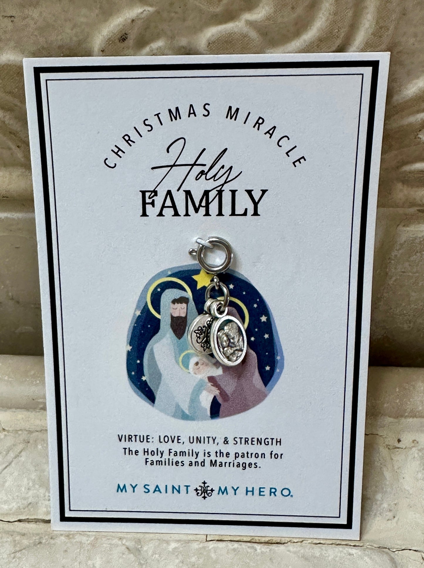 Holy Family Christmas Medal Charm