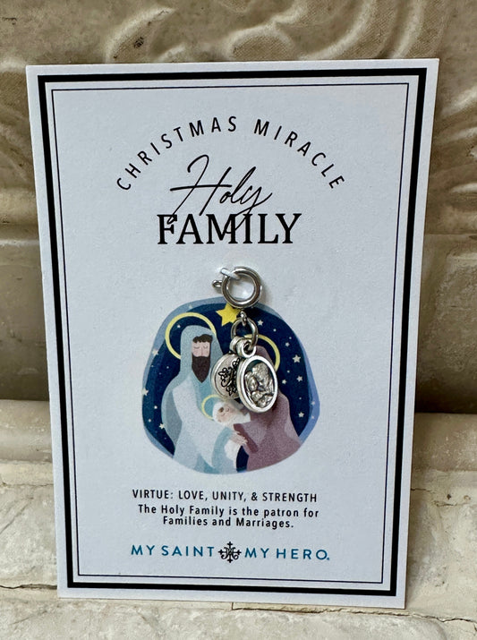 Holy Family Christmas Medal Charm