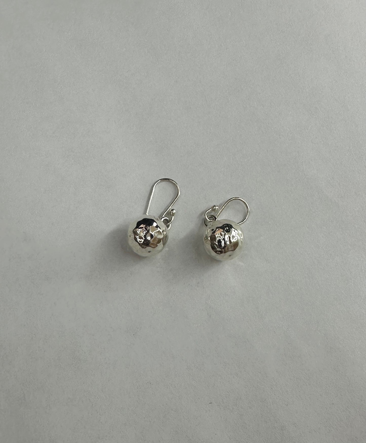 Hammered Ball on Hook Earrings