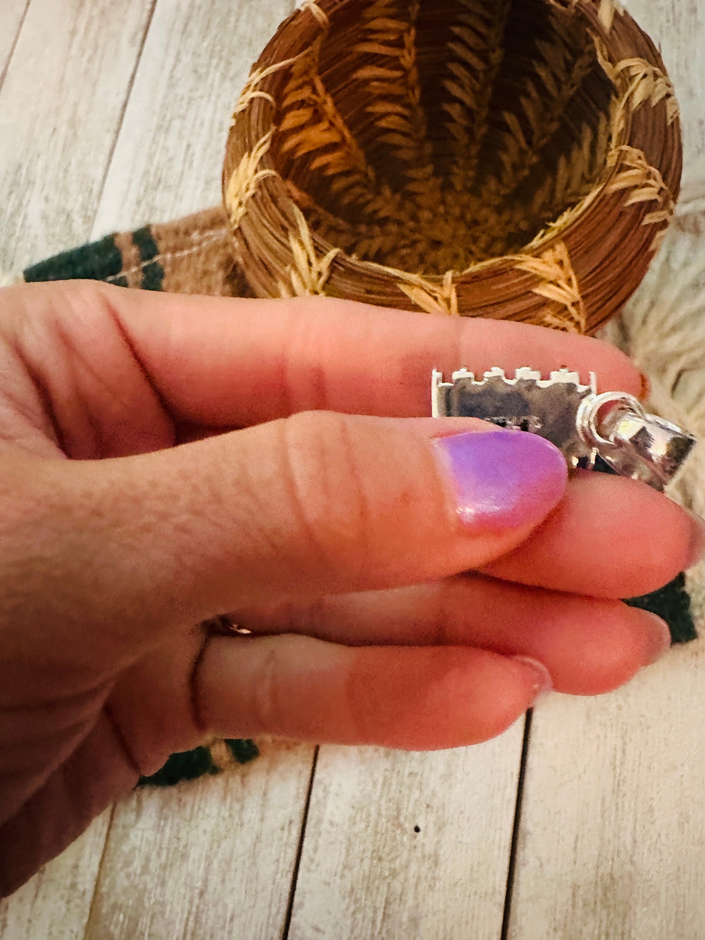 Handcrafted Multi Stone & Sterling Silver Inlay Pendant