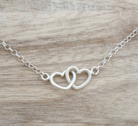 Linked Heart Sterling Silver Necklace