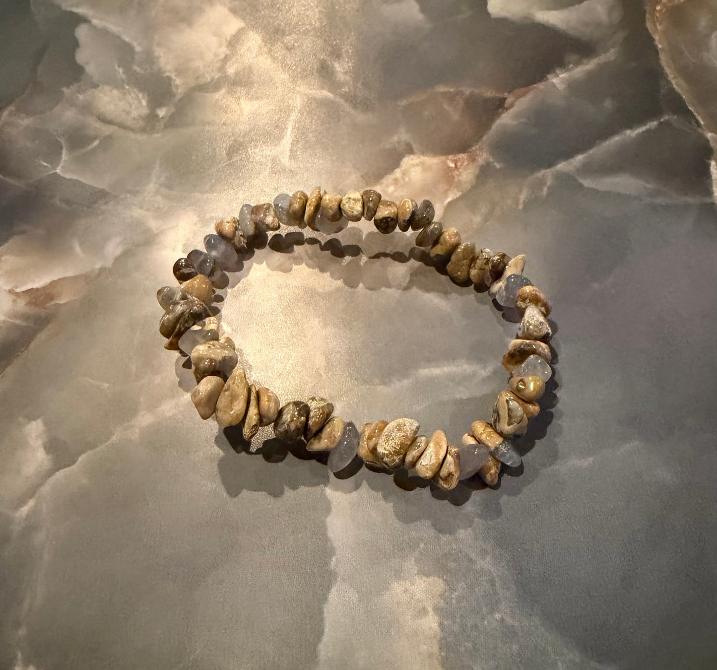 Blue Chalcedory Chips bracelet