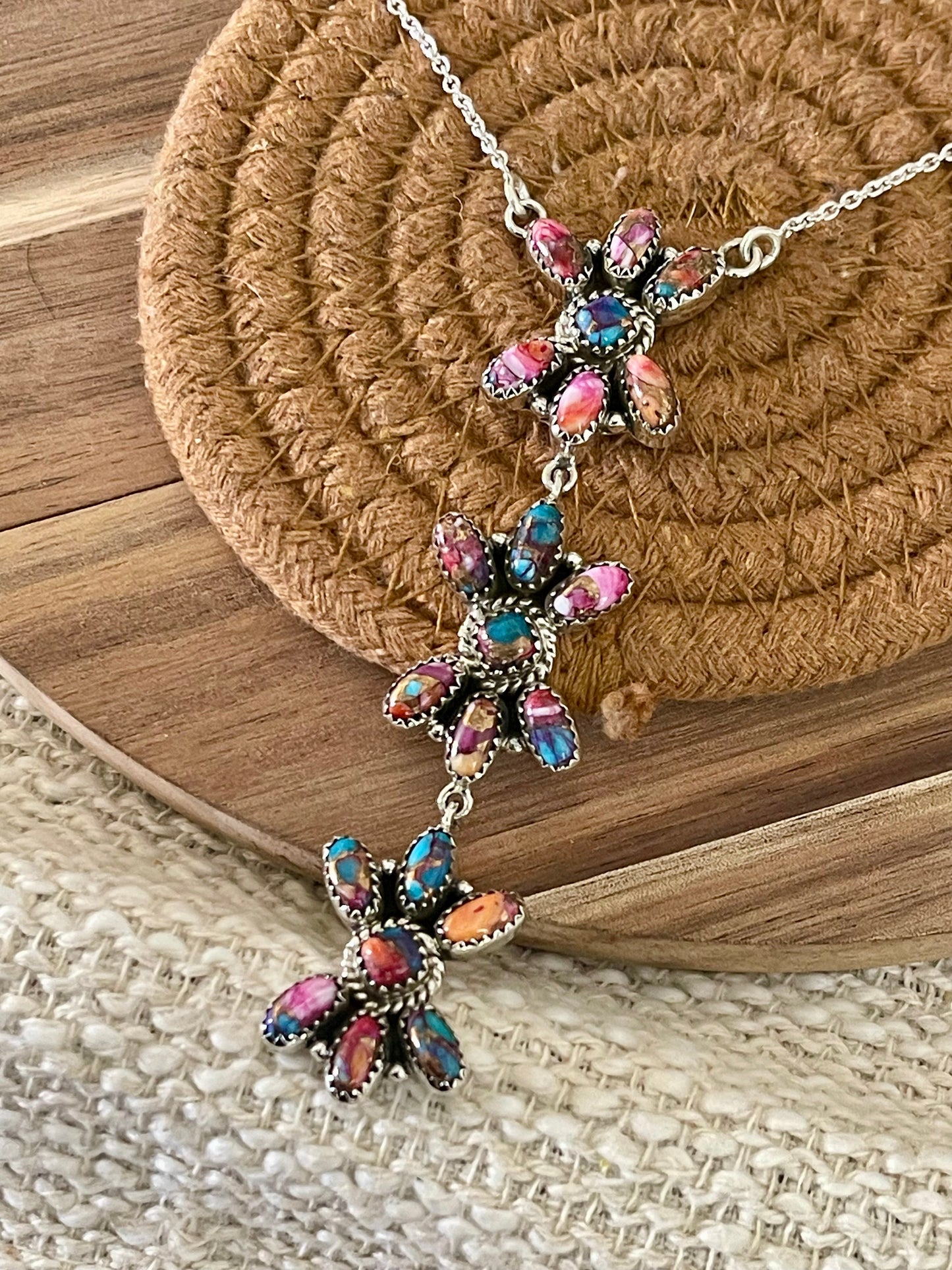 Handcrafted Sterling Silver & Pink Dream Mojave Necklace