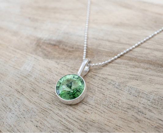 Green Crystal Pendant Necklace