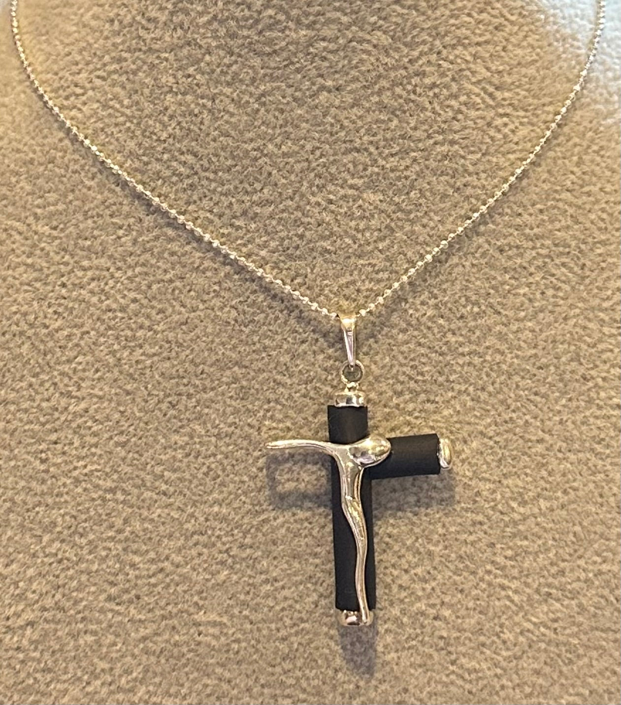Crucifix Cross Pendant Sterling Silver Necklace