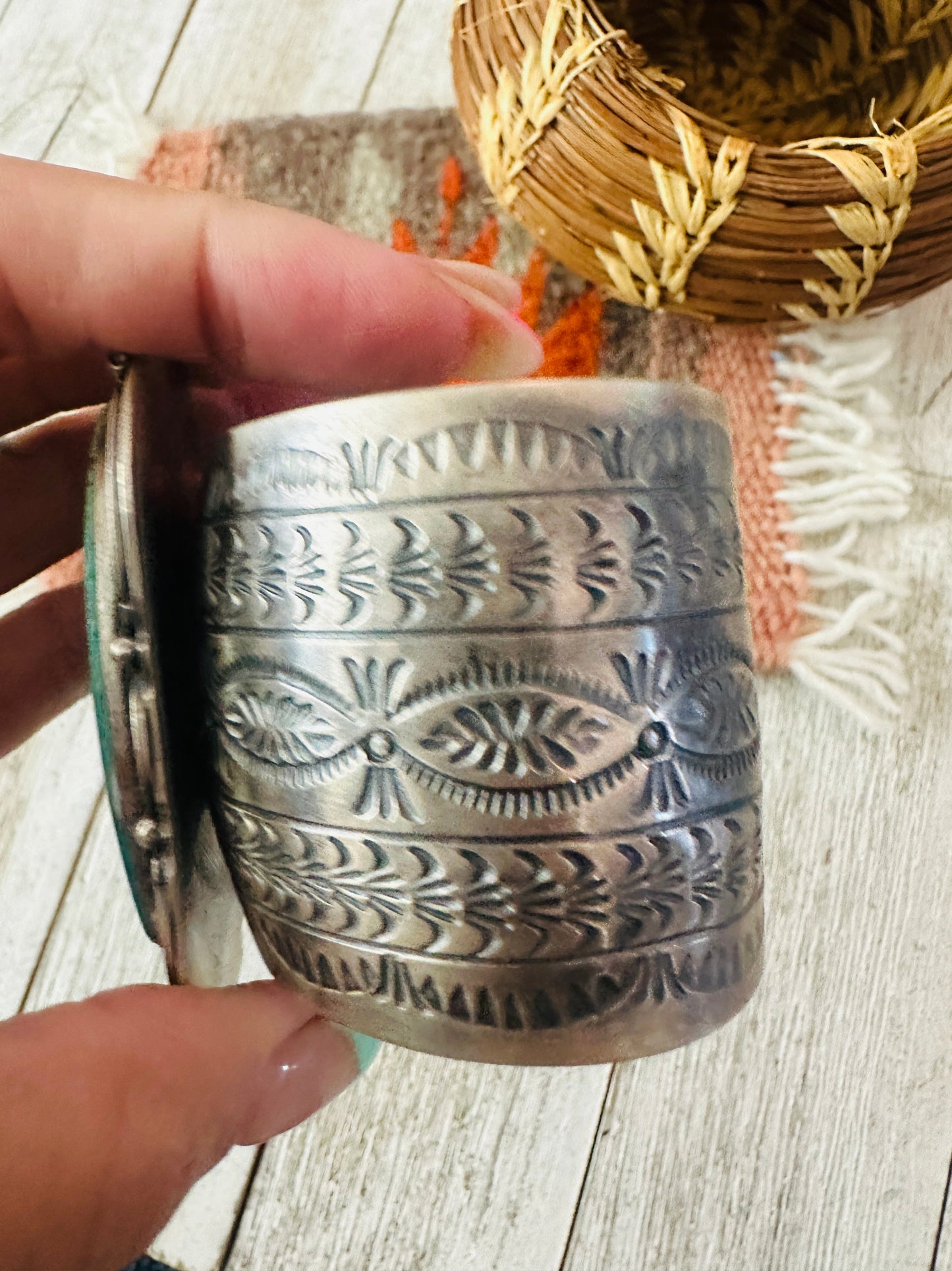 Handcrafted Sterling Silver & Kingman Turquoise Cuff Bracelet by Boyd Ashley