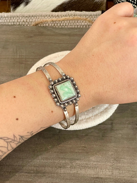 Handmade Sterling Silver & Paloma Cuff Bracelet SQUARE