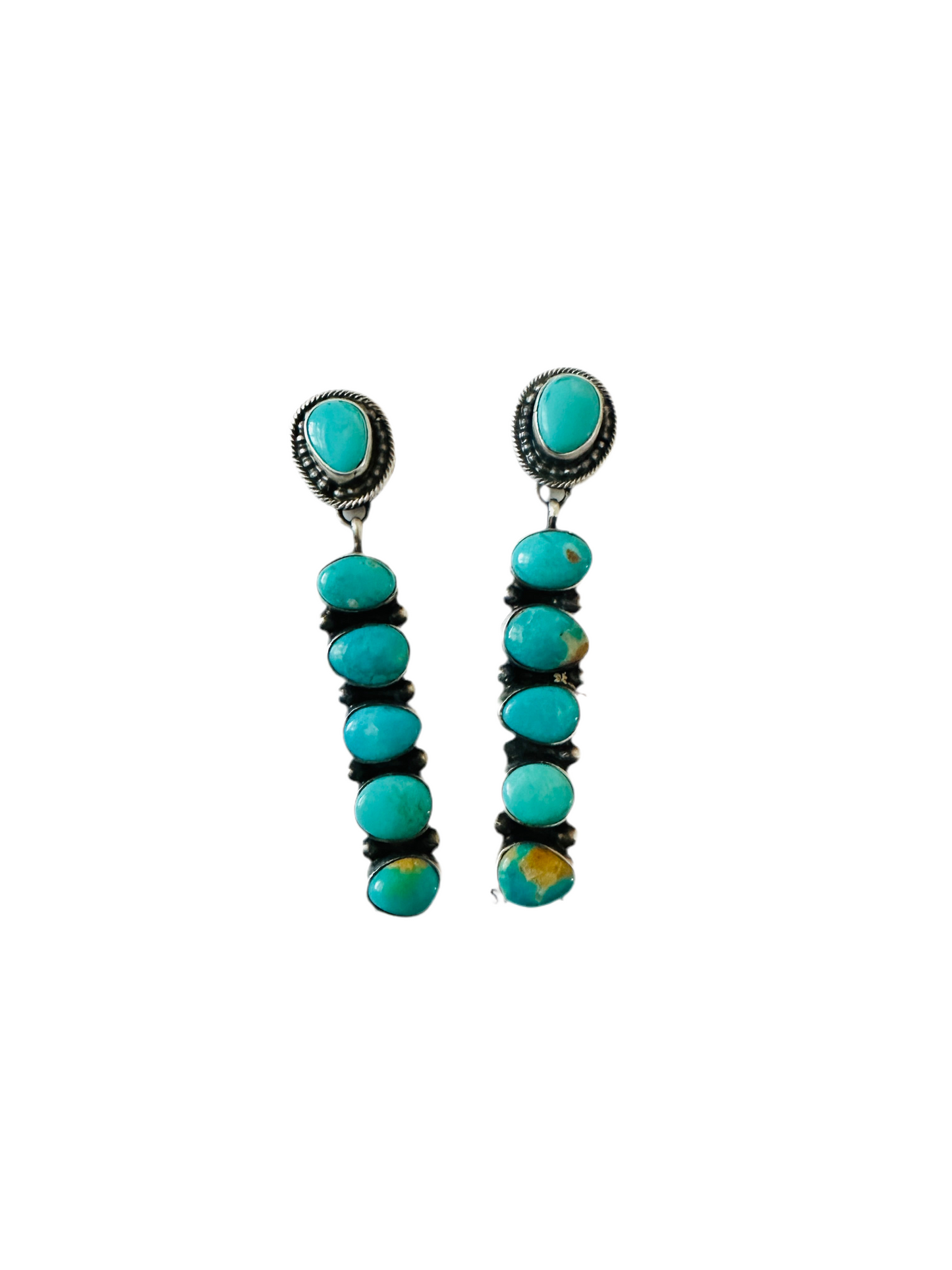 Handcrafted Turquoise & Sterling Silver Dangle Earrings