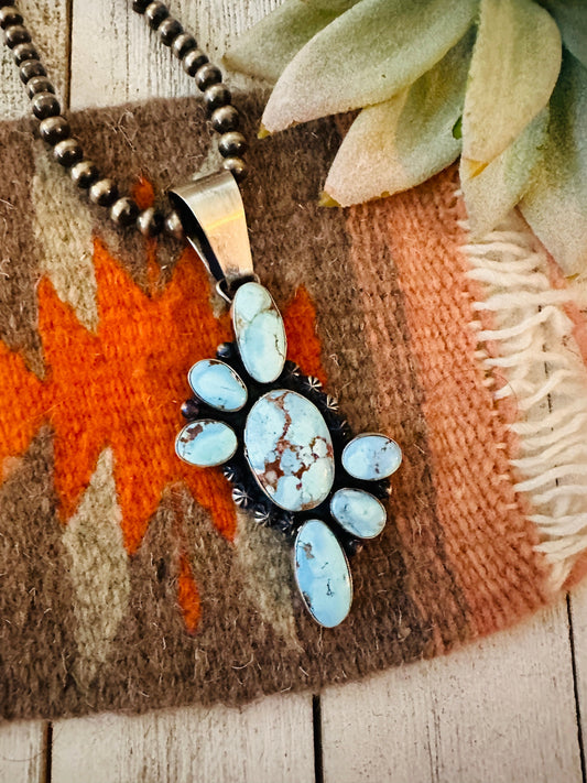 Handcrafted Golden Hills Turquoise & Sterling Silver Pendant by Paul Livingston