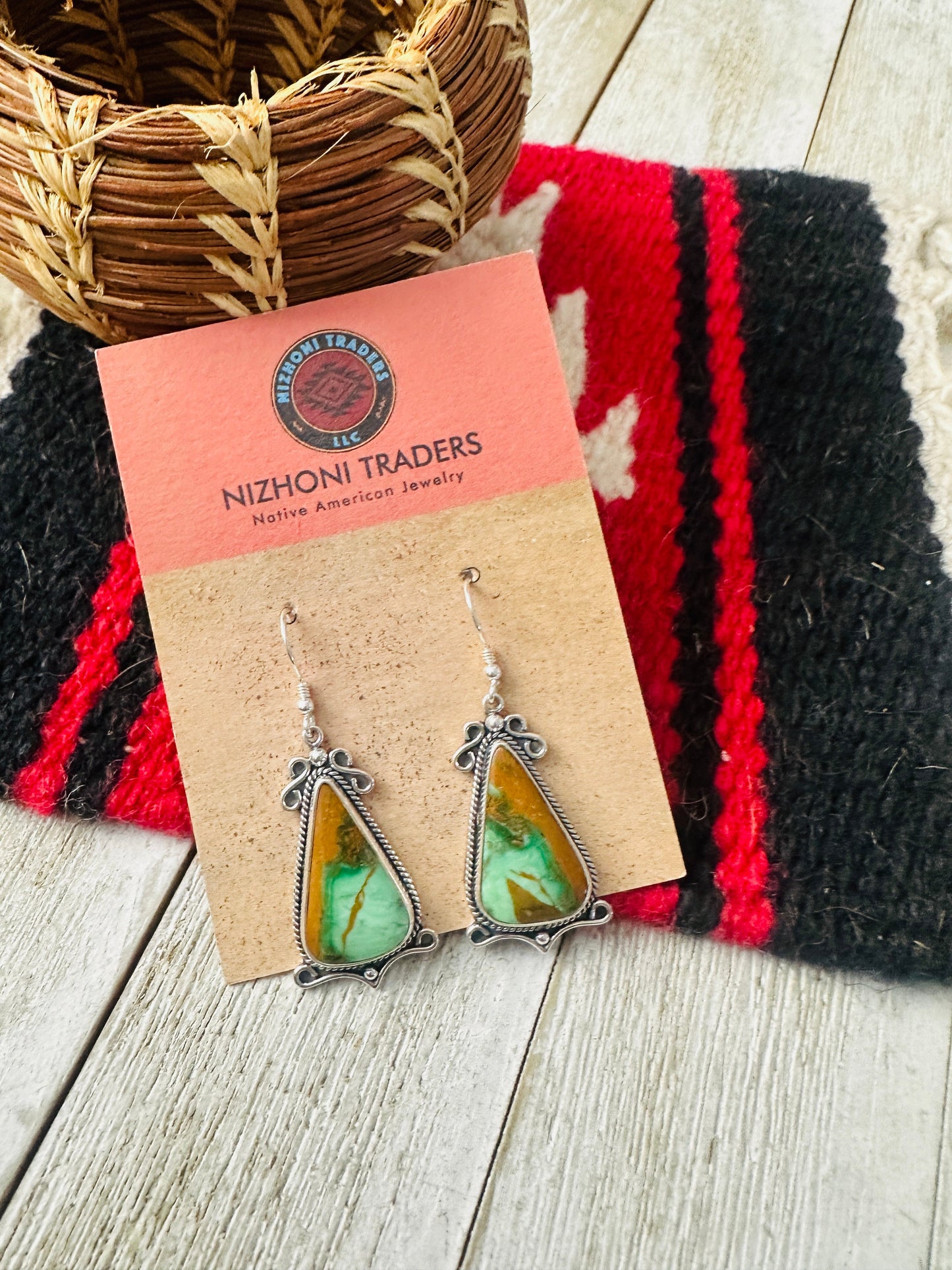 Handcrafted Sonoran Jasper & Sterling Silver Dangle Earrings