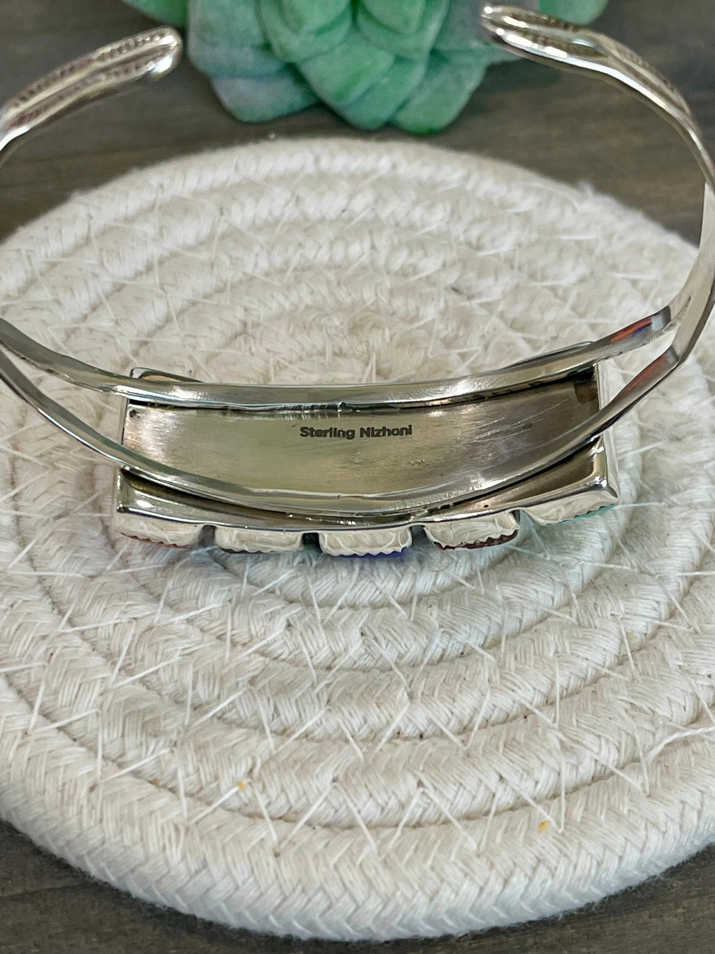 Beautiful Handmade Sterling Silver Multi Stone Cuff