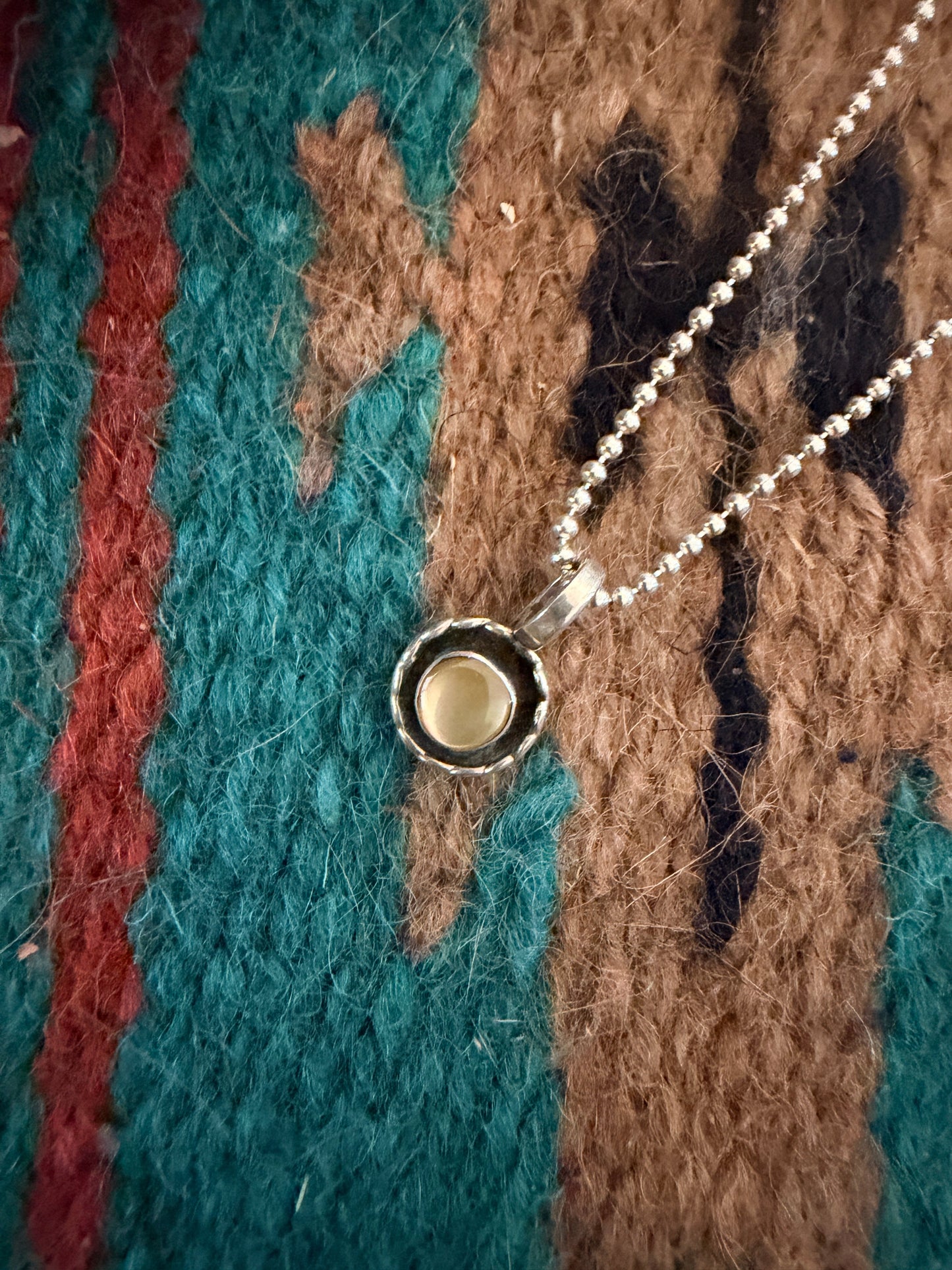 Handcrafted Sterling Silver and Mother of Pearl Mini Pendant