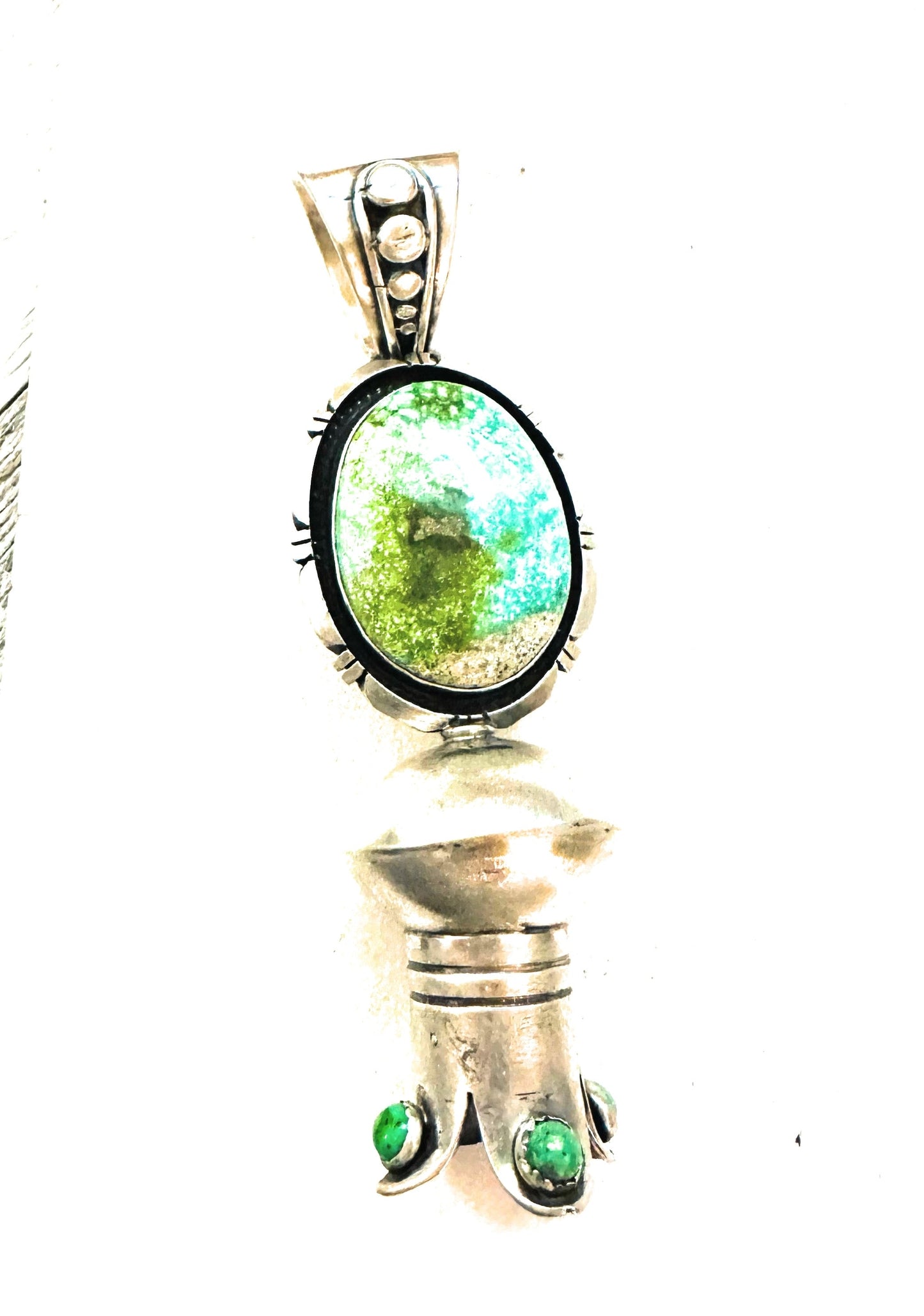 Handcrafted Sterling Silver & Turquoise Blossom Pendant by Thomas Francisco