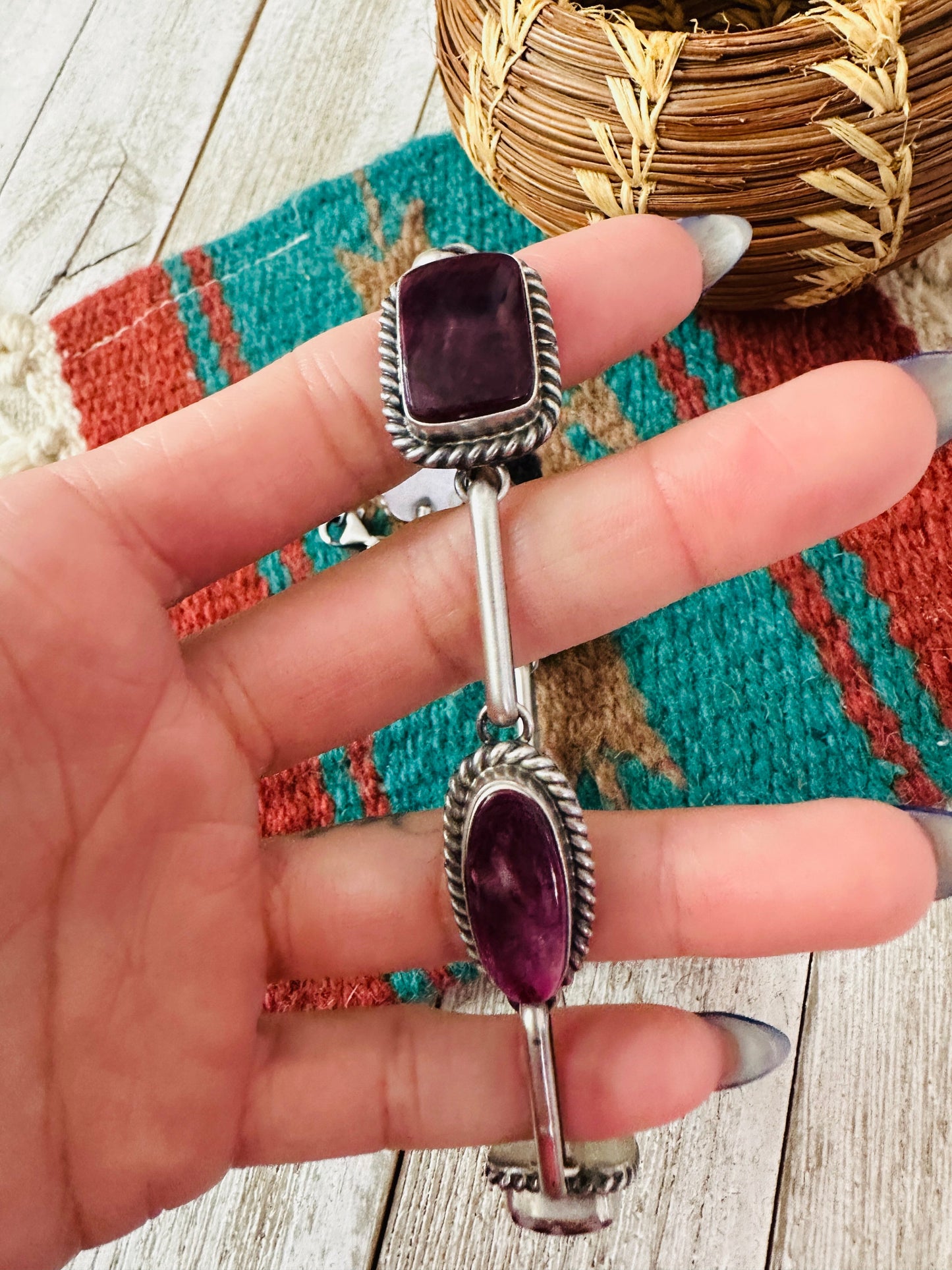 Handcrafted Sterling Silver & Purple Spiny Choker