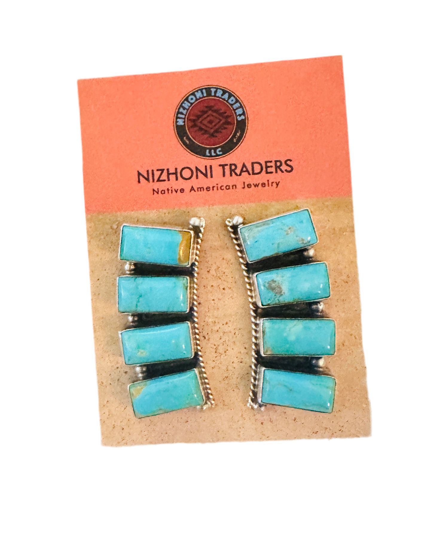 Handcrafted Sterling Silver & Kingman Turquoise Dangle Earrings by Elouise Kee