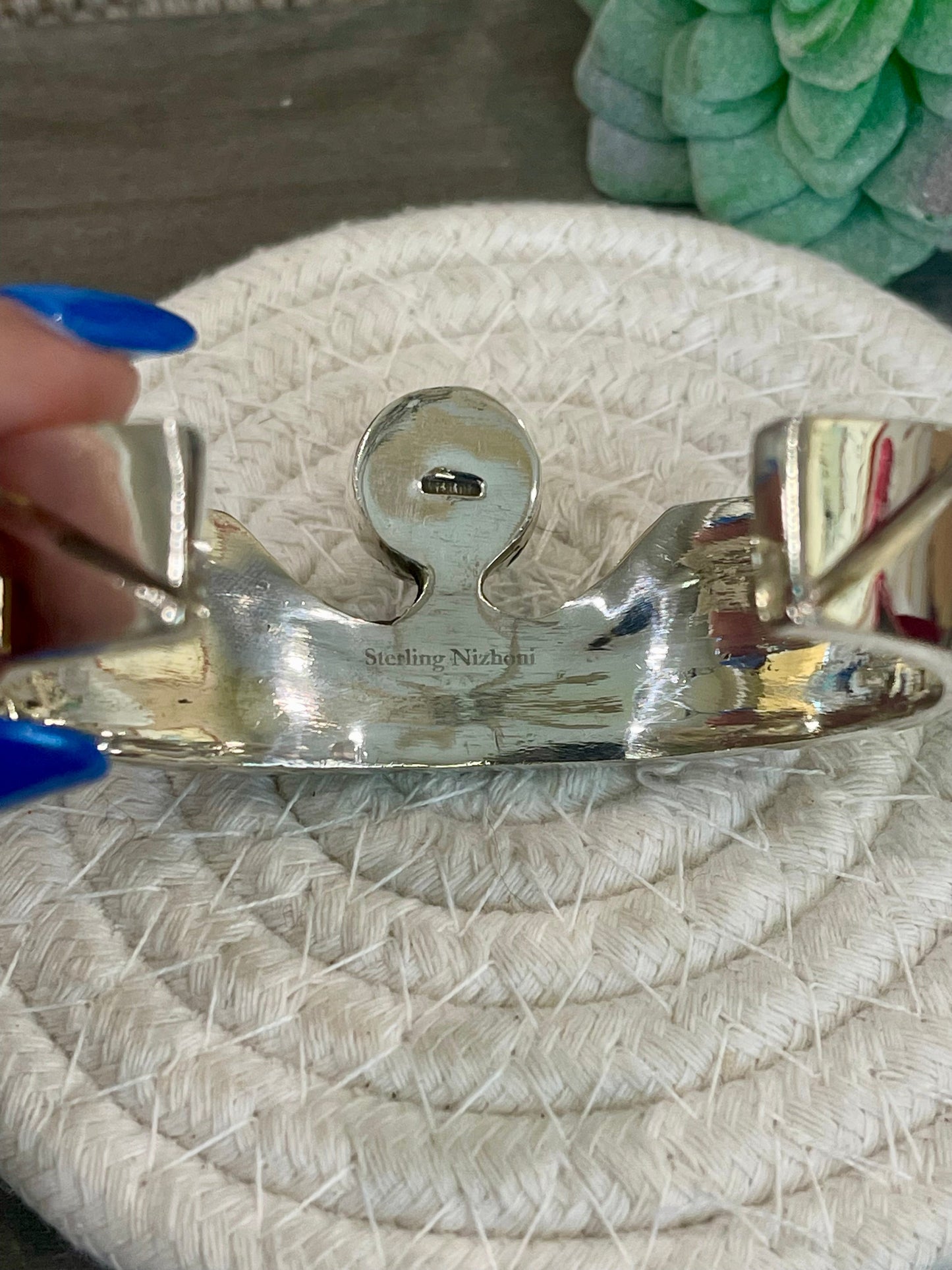 Handmade Sterling Silver Multi Stone Inlay Cuff