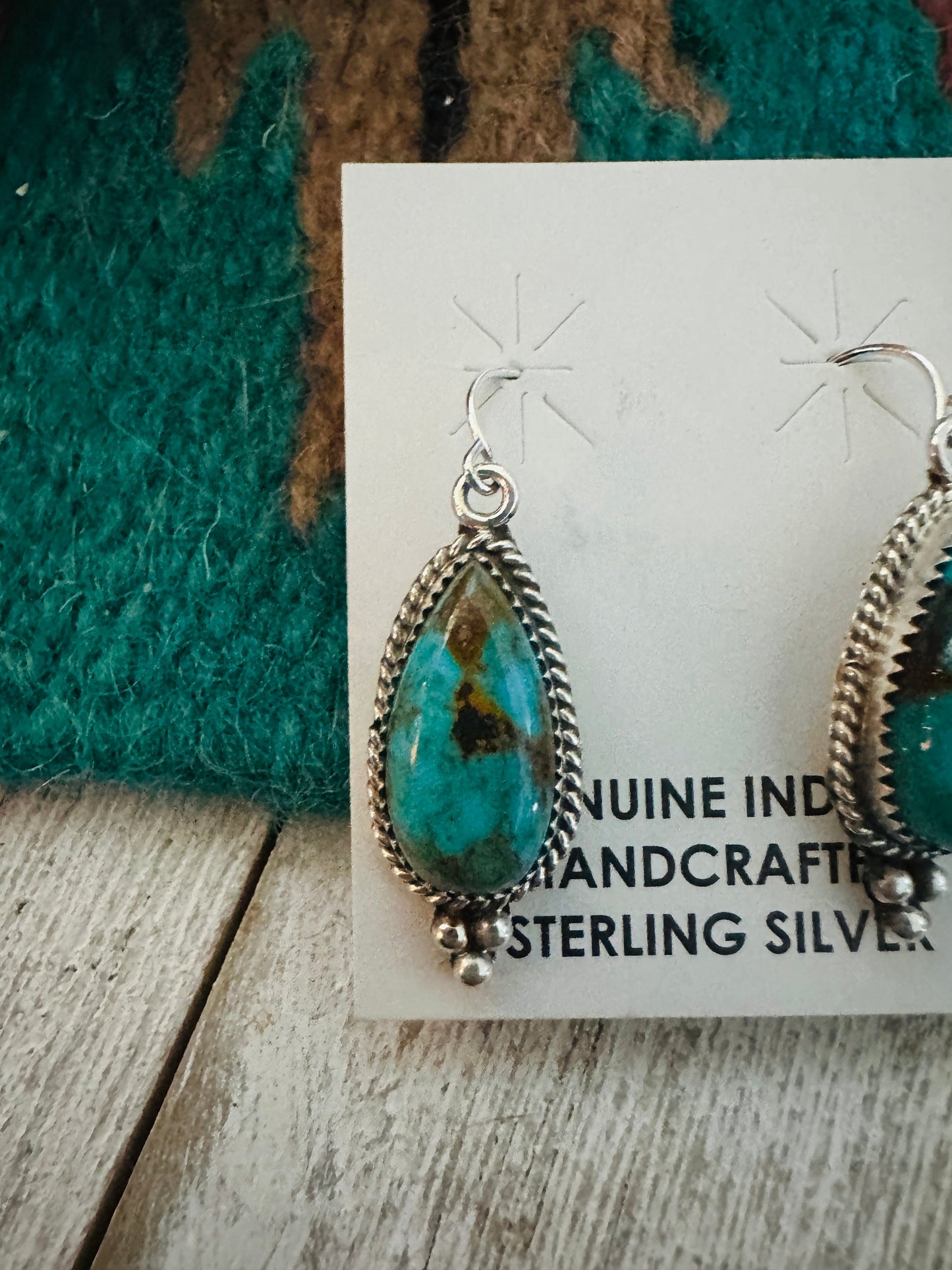 Navajo Sterling Silver & Turquoise Dangle Earrings