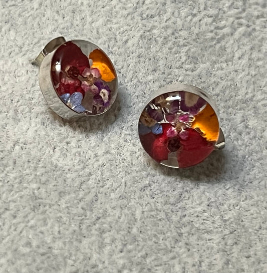 Primavera Small Round Sterling Silver Earrings on Post