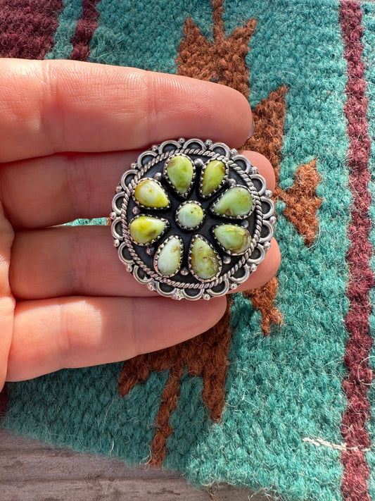 Handmade Palomino Turquoise & Sterling Adjustable Ring