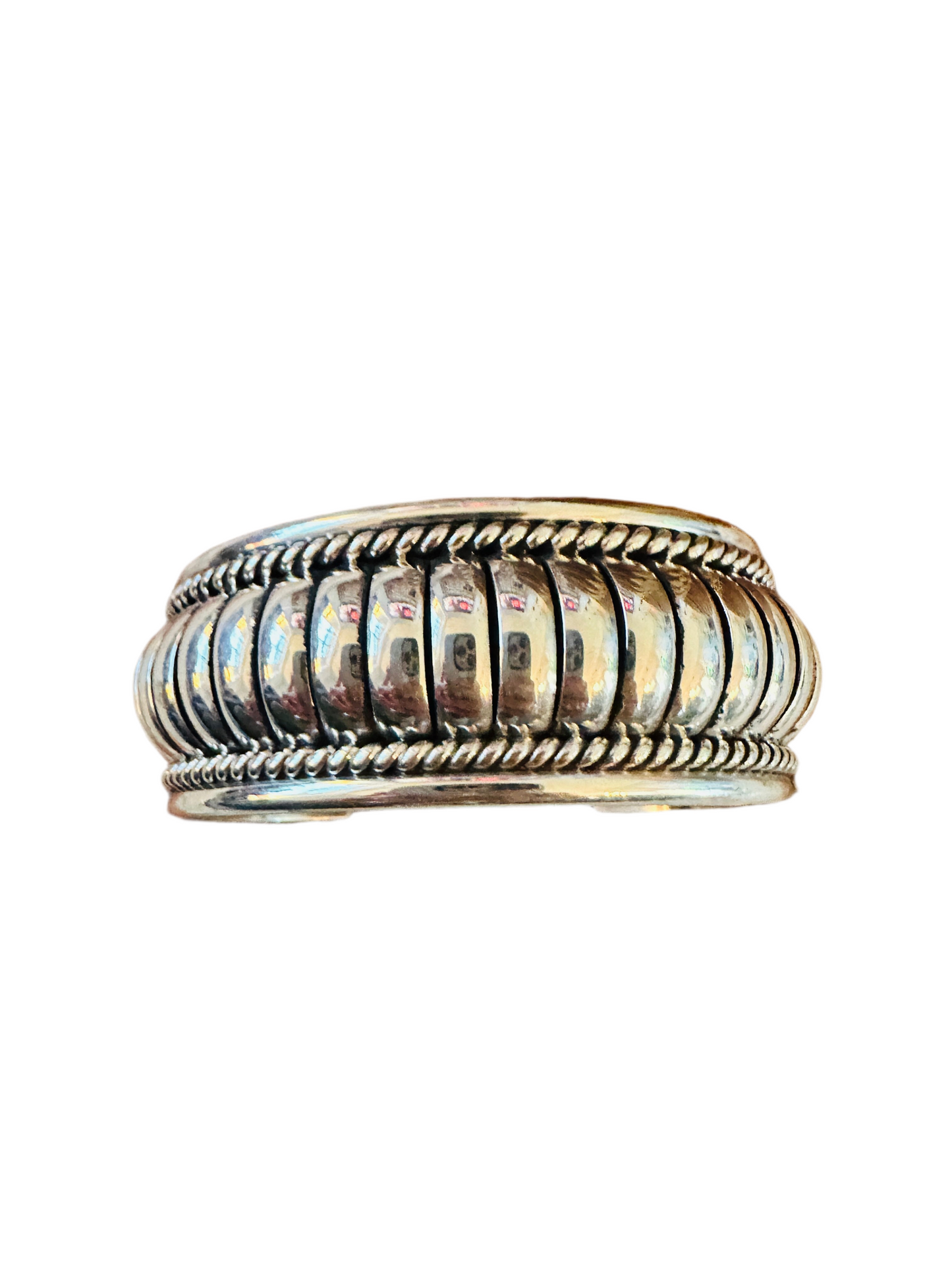 Handcrafted Rolled Sterling Silver Cuff Bracelet by Tom Charley