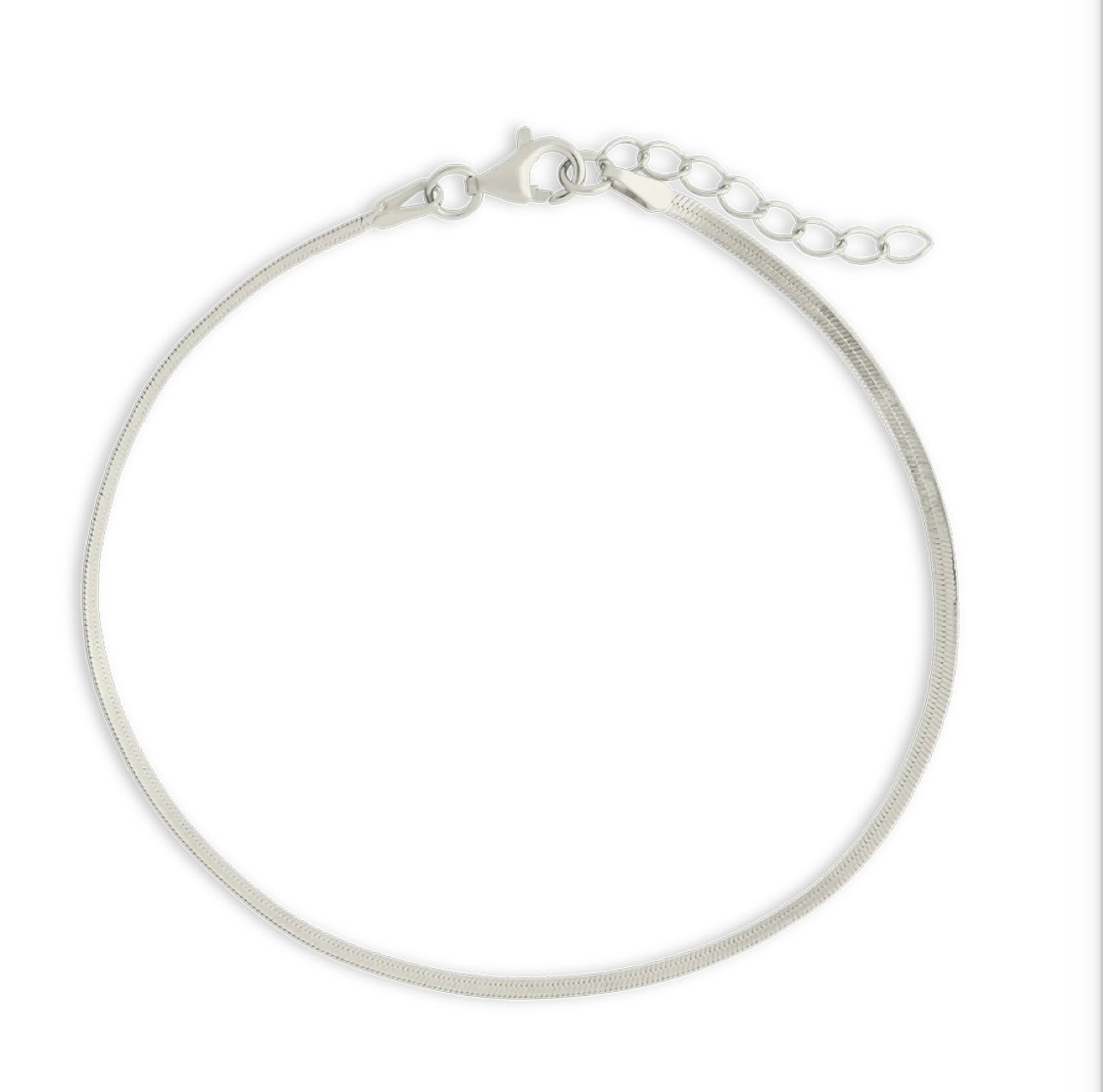 Sterling Silver Herringbone Chain Bracelet S/M