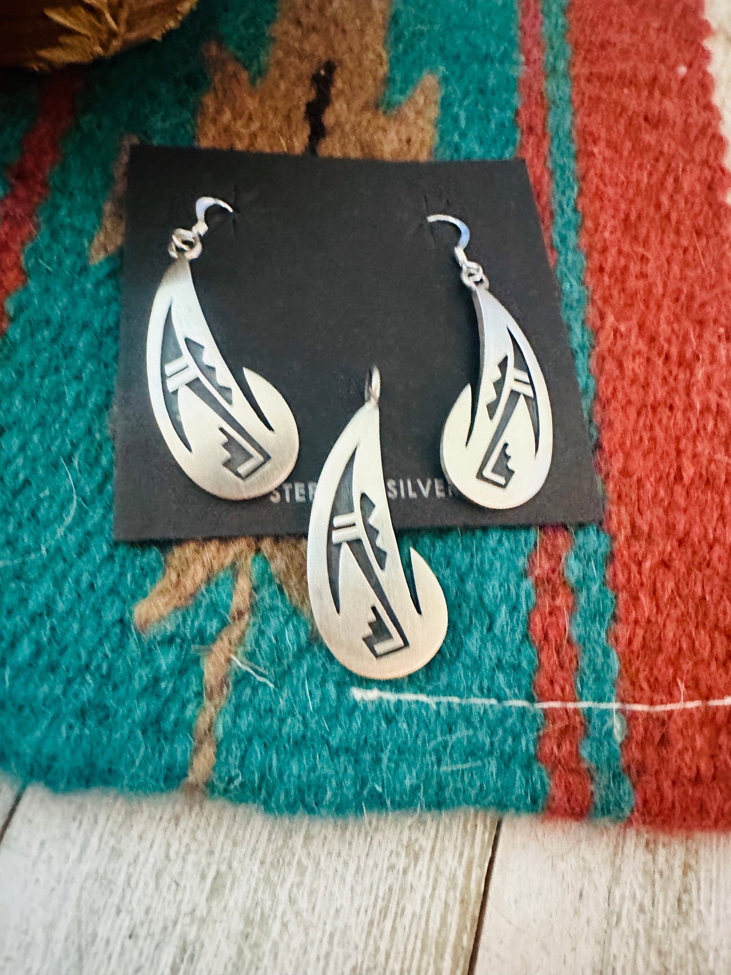 Handcrafted Sterling Silver Earring And Pendant Set