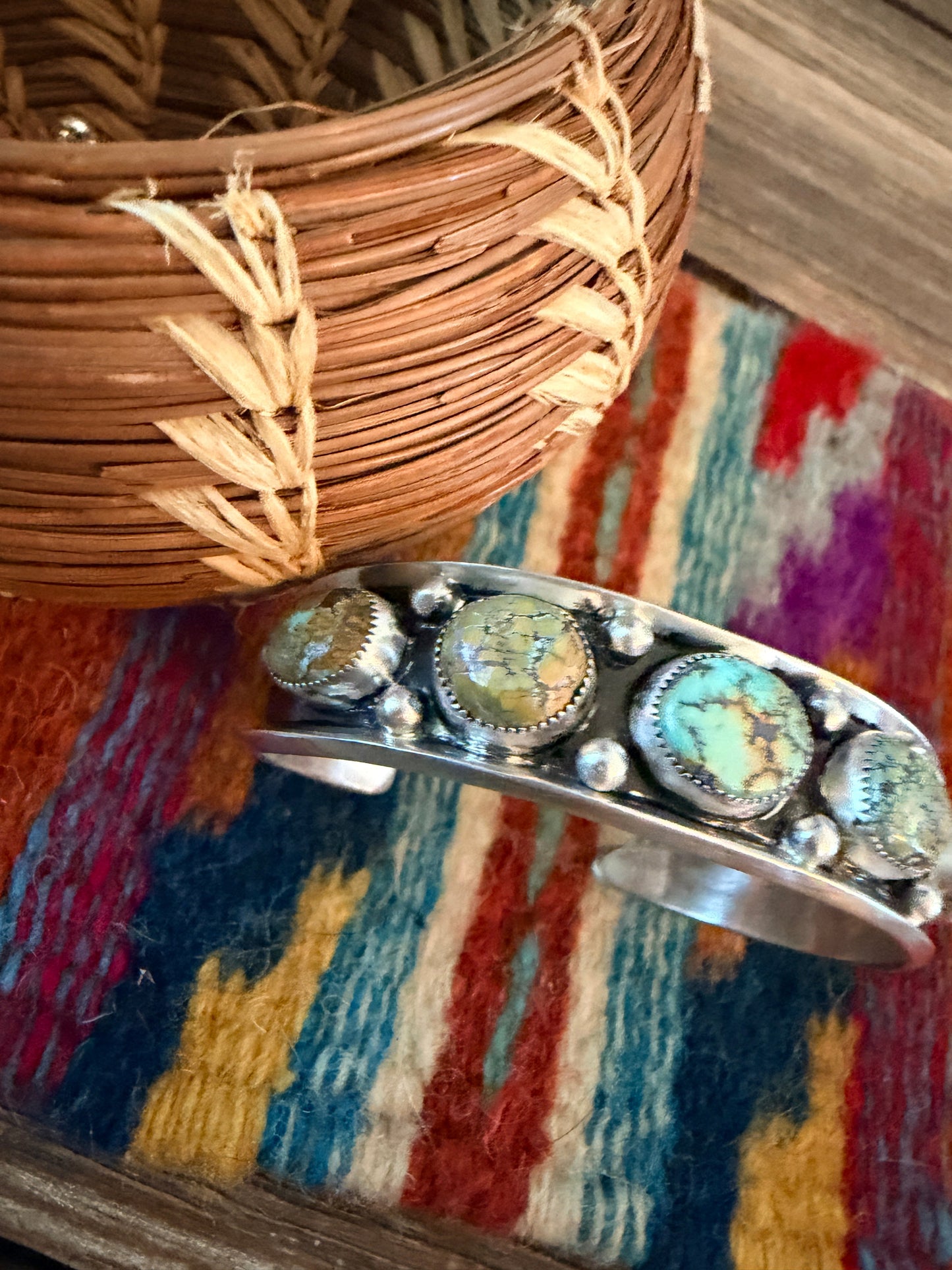 Handcrafted Royston Turquoise & Sterling Silver Cuff Bracelet by Paul Largo
