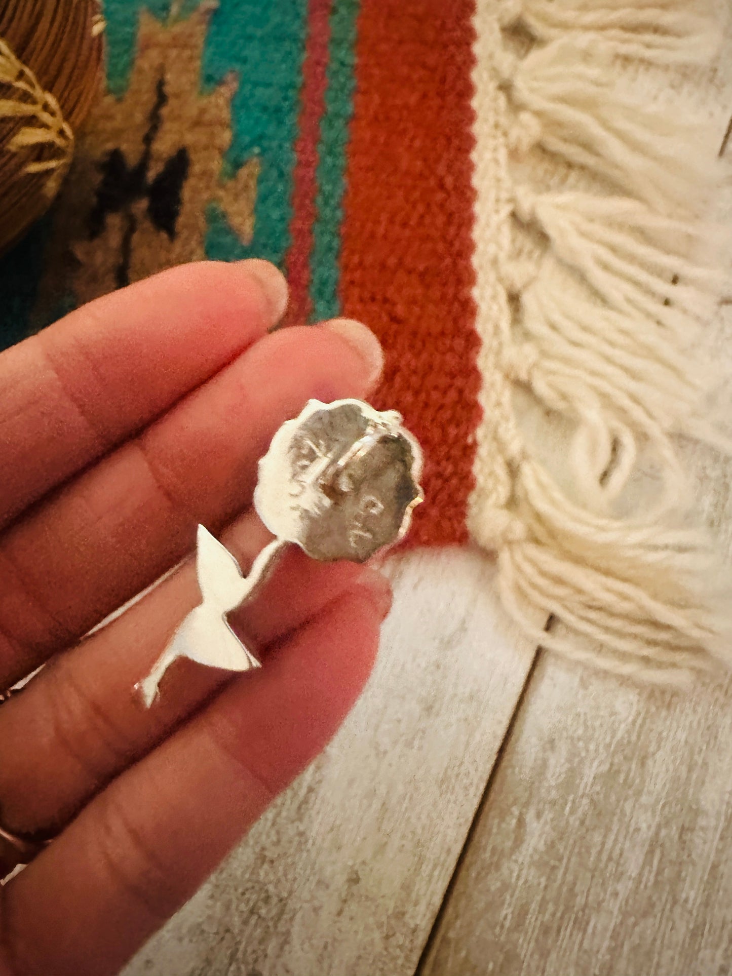 Handcrafted Opal & Sterling Silver Inlay Flower Pendant