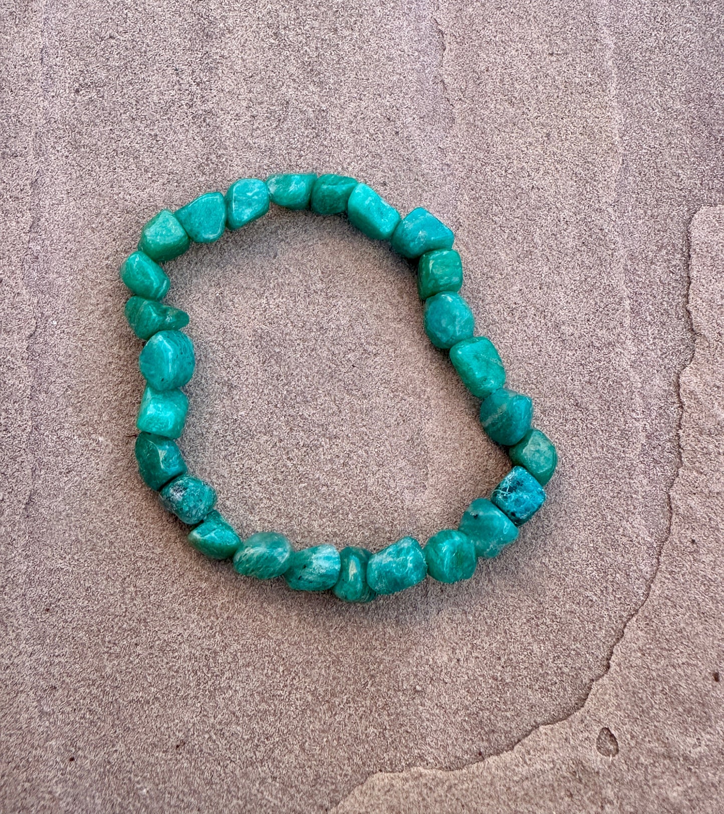 Green Amazonite Nugget Stretch Bracelet