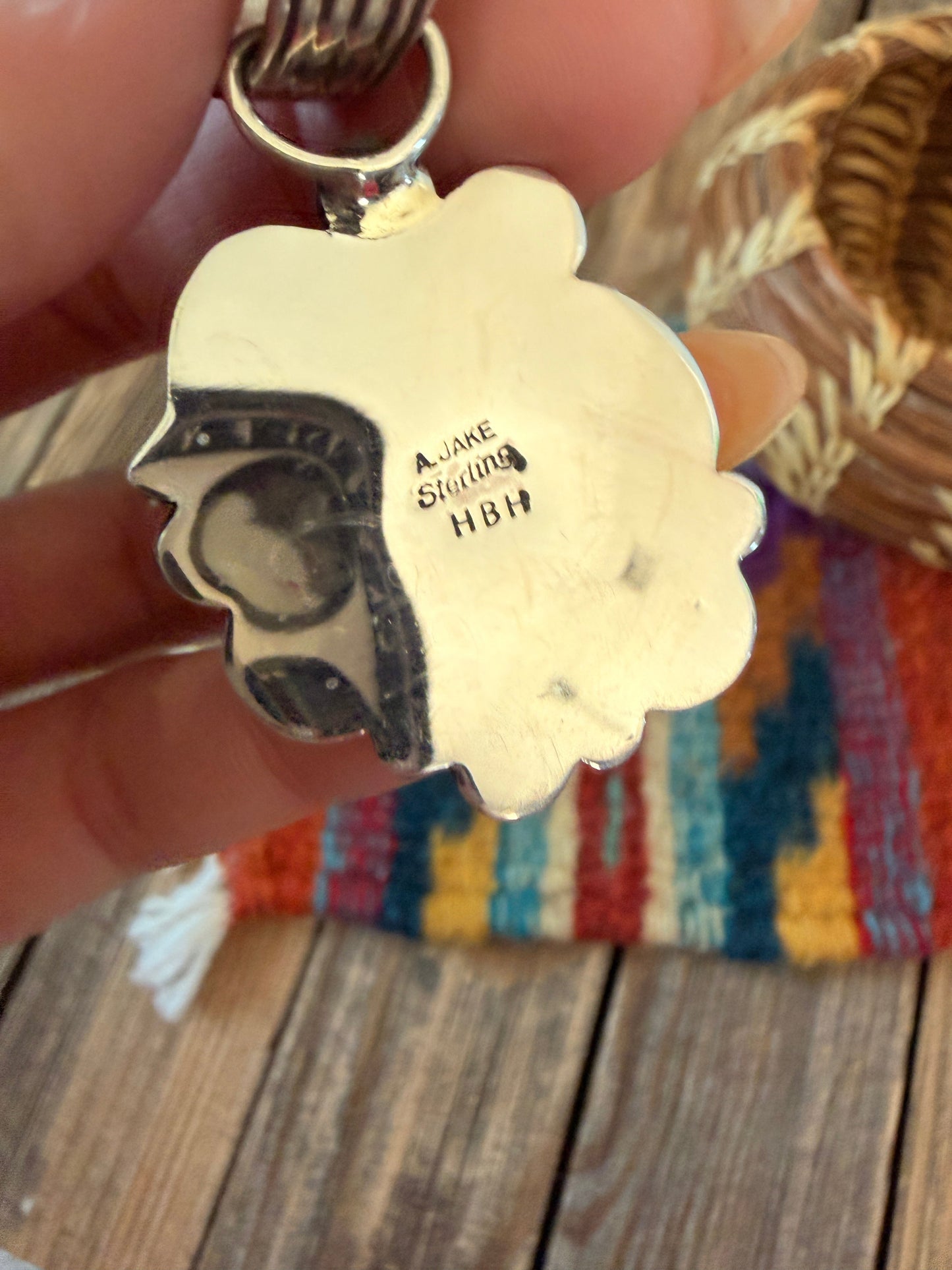 Handcrafted Sterling Silver & Turquoise Pendant by Albert Jake