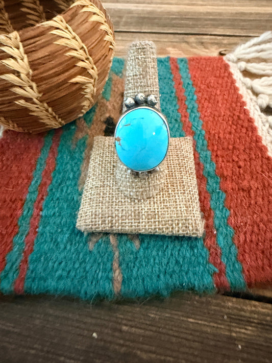 Handcrafted Kingman Turquoise & Sterling Silver Ring