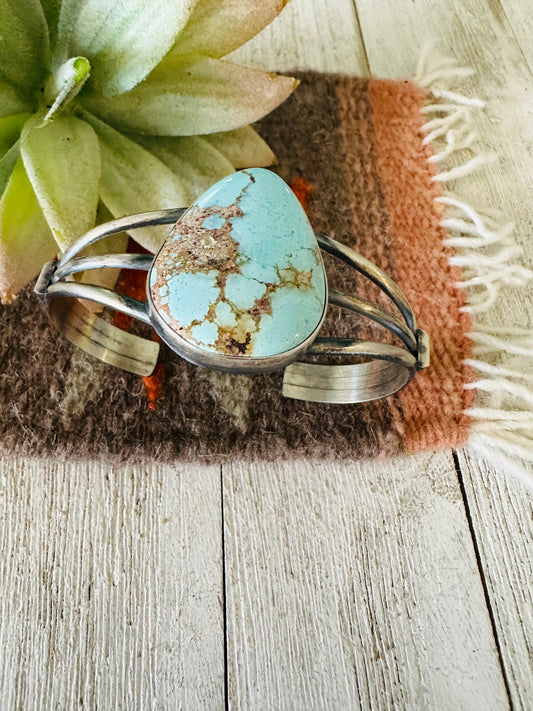Handcrafted Golden Hills Turquoise & Sterling Silver Cuff Bracelet