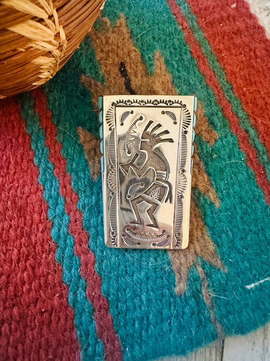 Handcrafted Sterling Silver & Turquoise Bolo Pendant