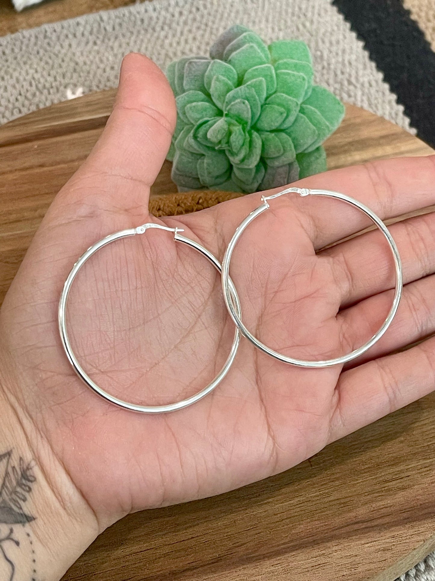 The Bijoux Vault Vintage Silver Hoop Earrings