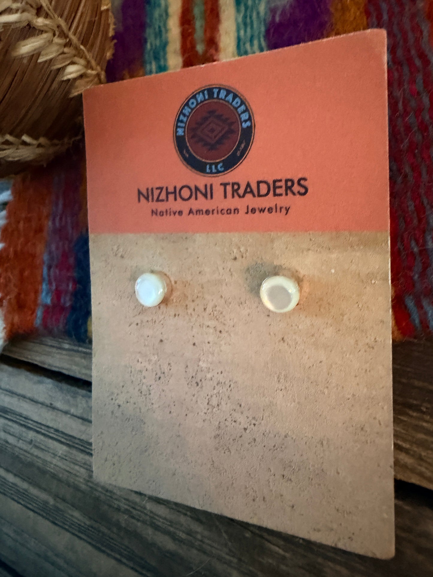 Handcrafted Sterling Silver and Mother of Pearl Stud Earrings