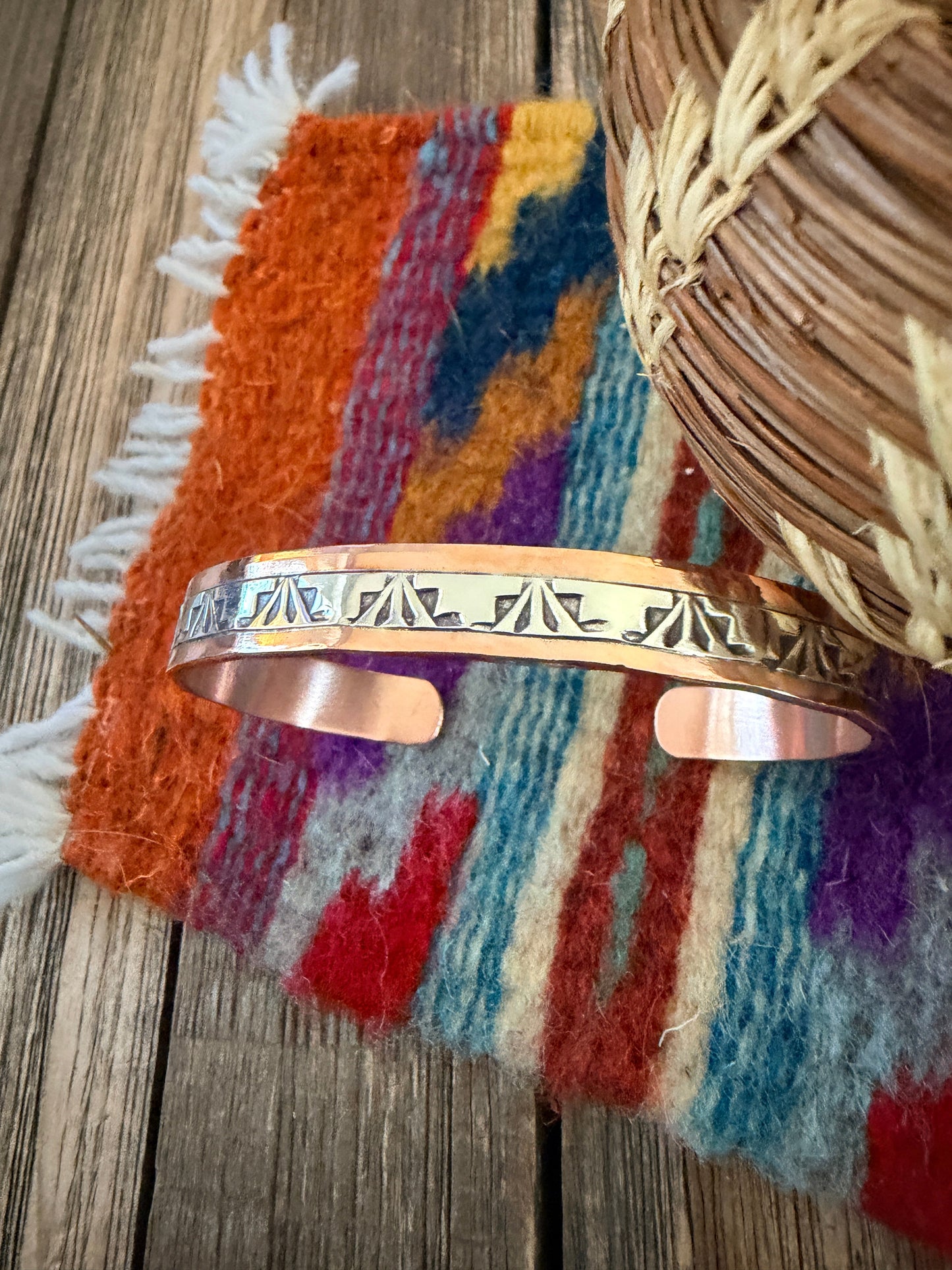 Handcrafted Copper & Sterling Silver Cuff Bracelet
