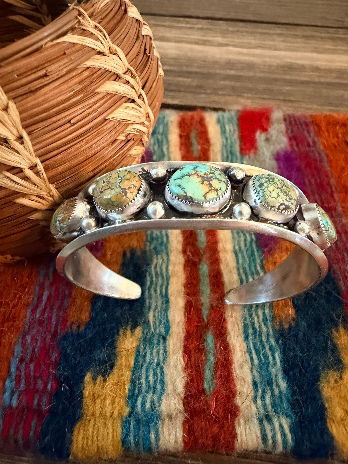 Handcrafted Royston Turquoise & Sterling Silver Cuff Bracelet by Paul Largo