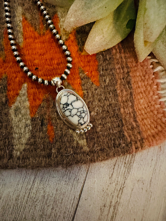 Handcrafted Howlite & Sterling Silver Pendant