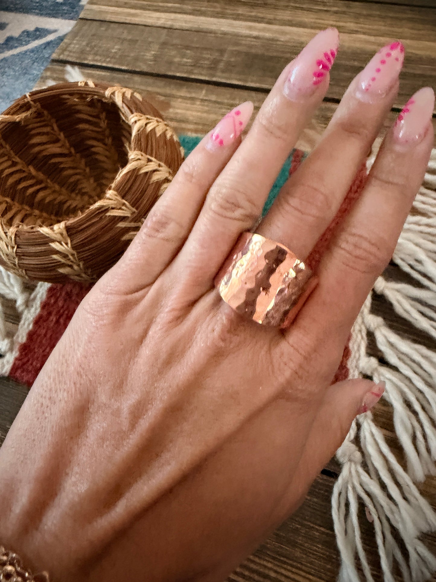 Handcrafted Copper Band Ring by Wylie Secatero