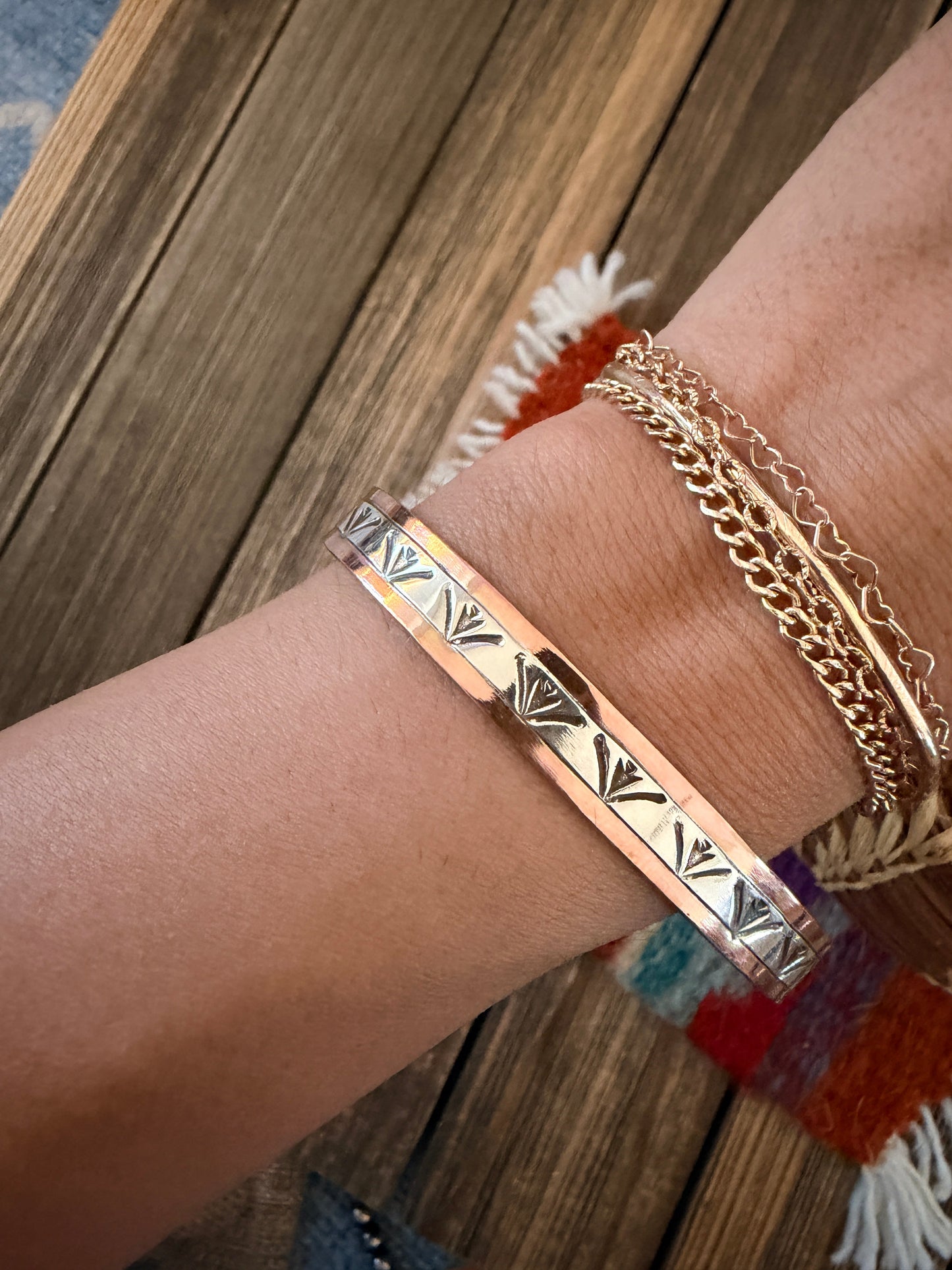 Handcrafted Copper & Sterling Silver Cuff Bracelet