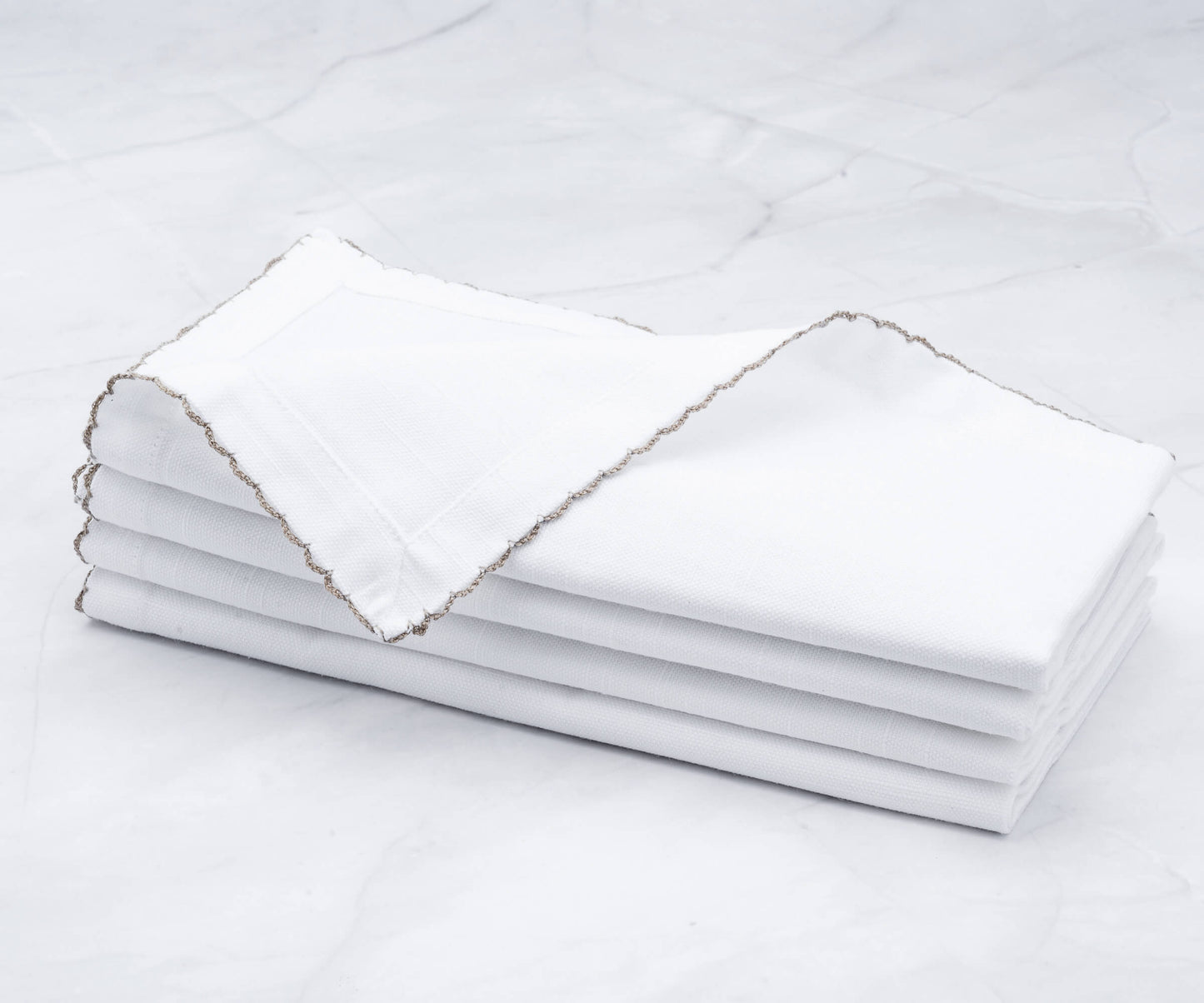 Cloth Napkins - Wedding Napkins - Shell Edge Napkin