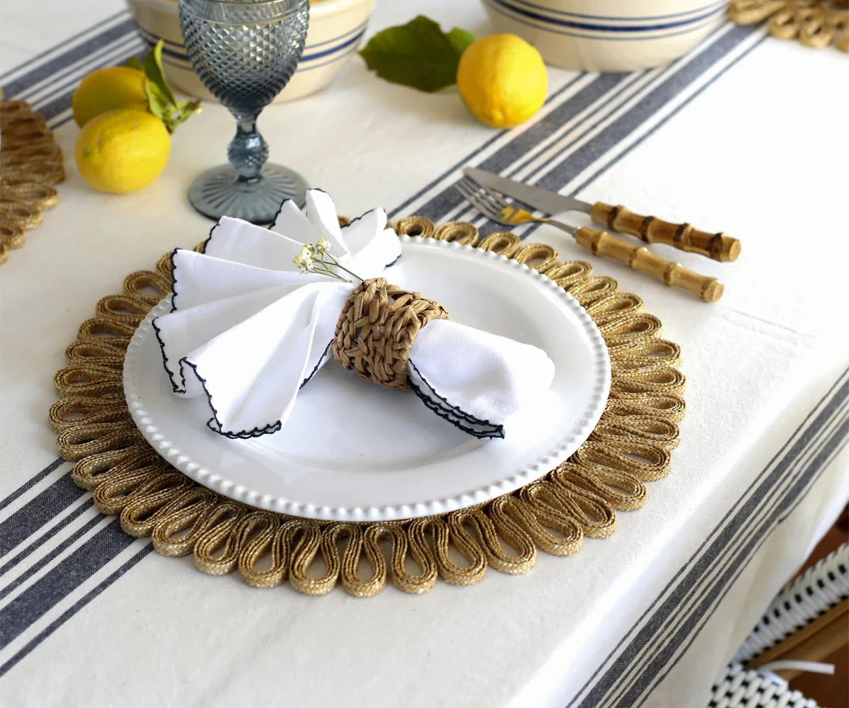 Cloth Napkins - Wedding Napkins - Shell Edge Napkin