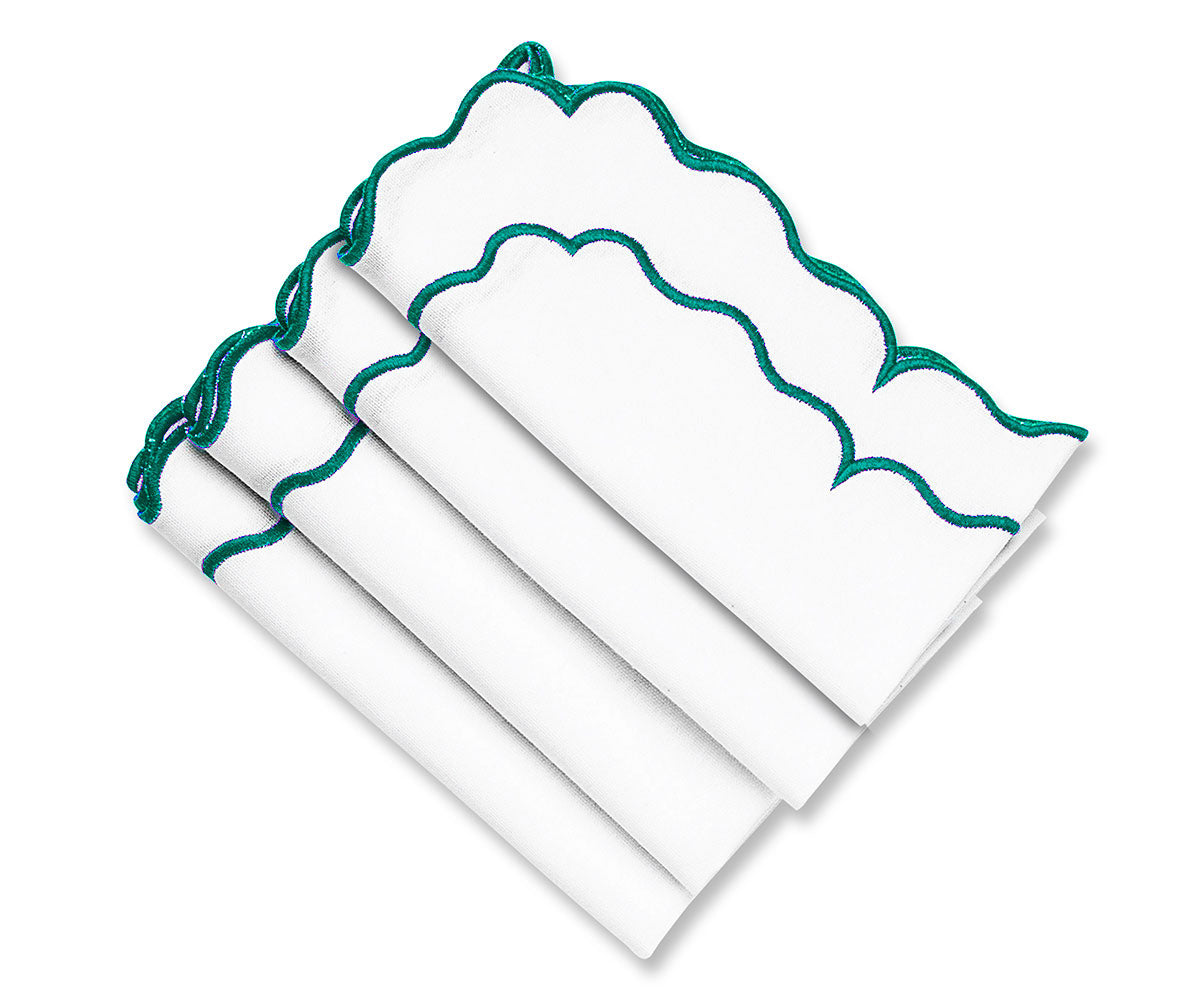 Green Scalloped Napkins