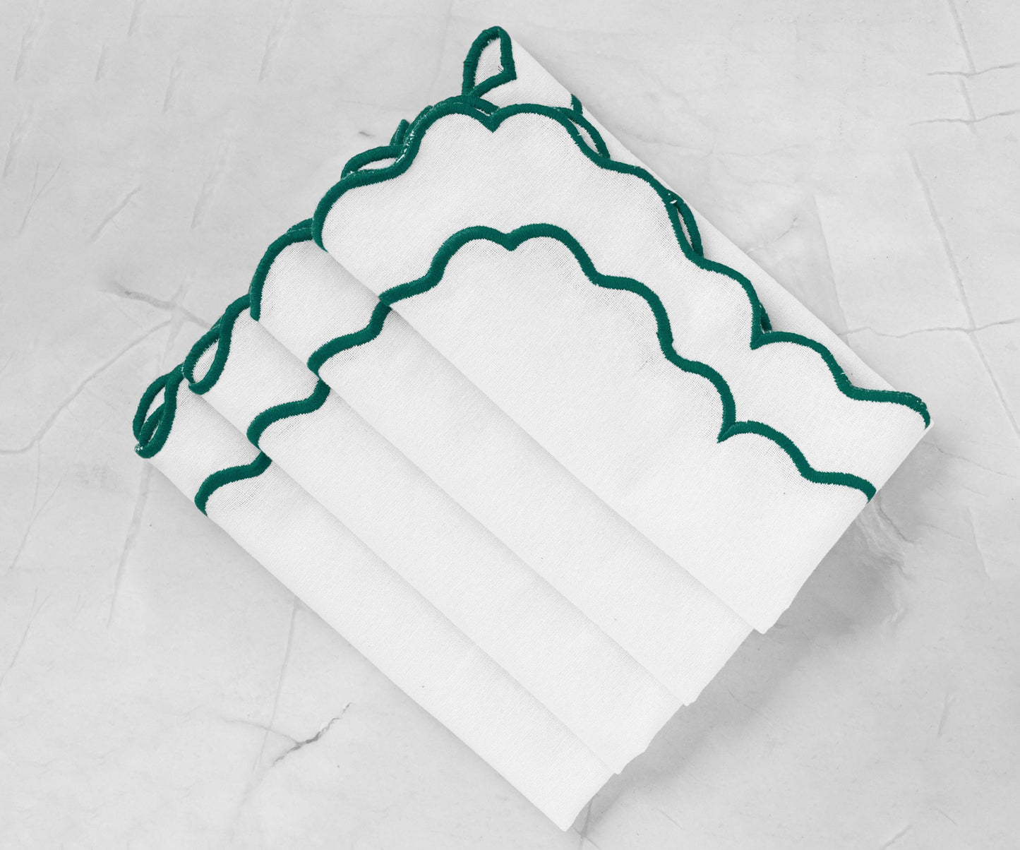 Green Scalloped Napkins